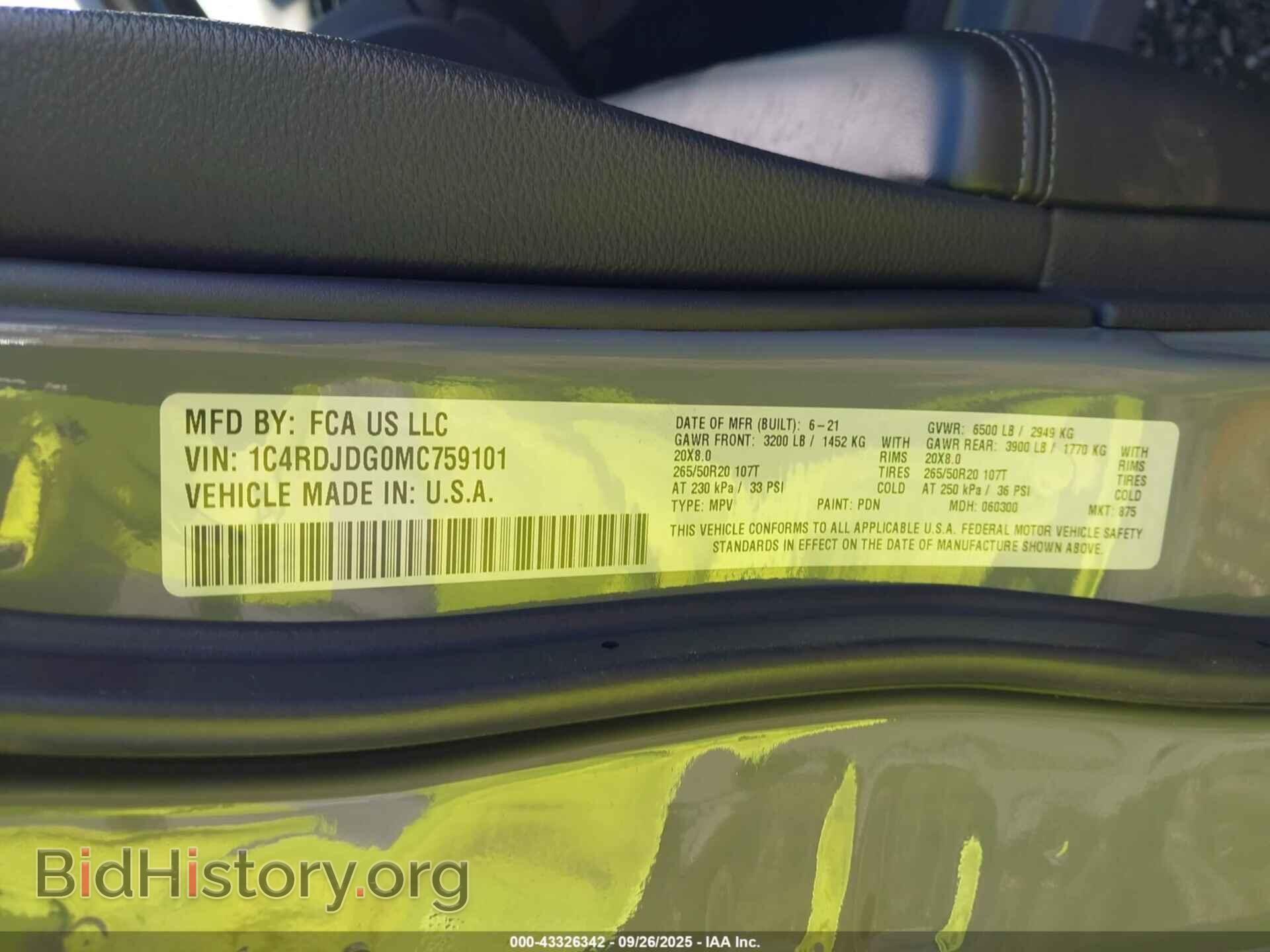 2021 DODGE DURANGO - VIN: 1C4RDJDG0MC759101 - Photo 9