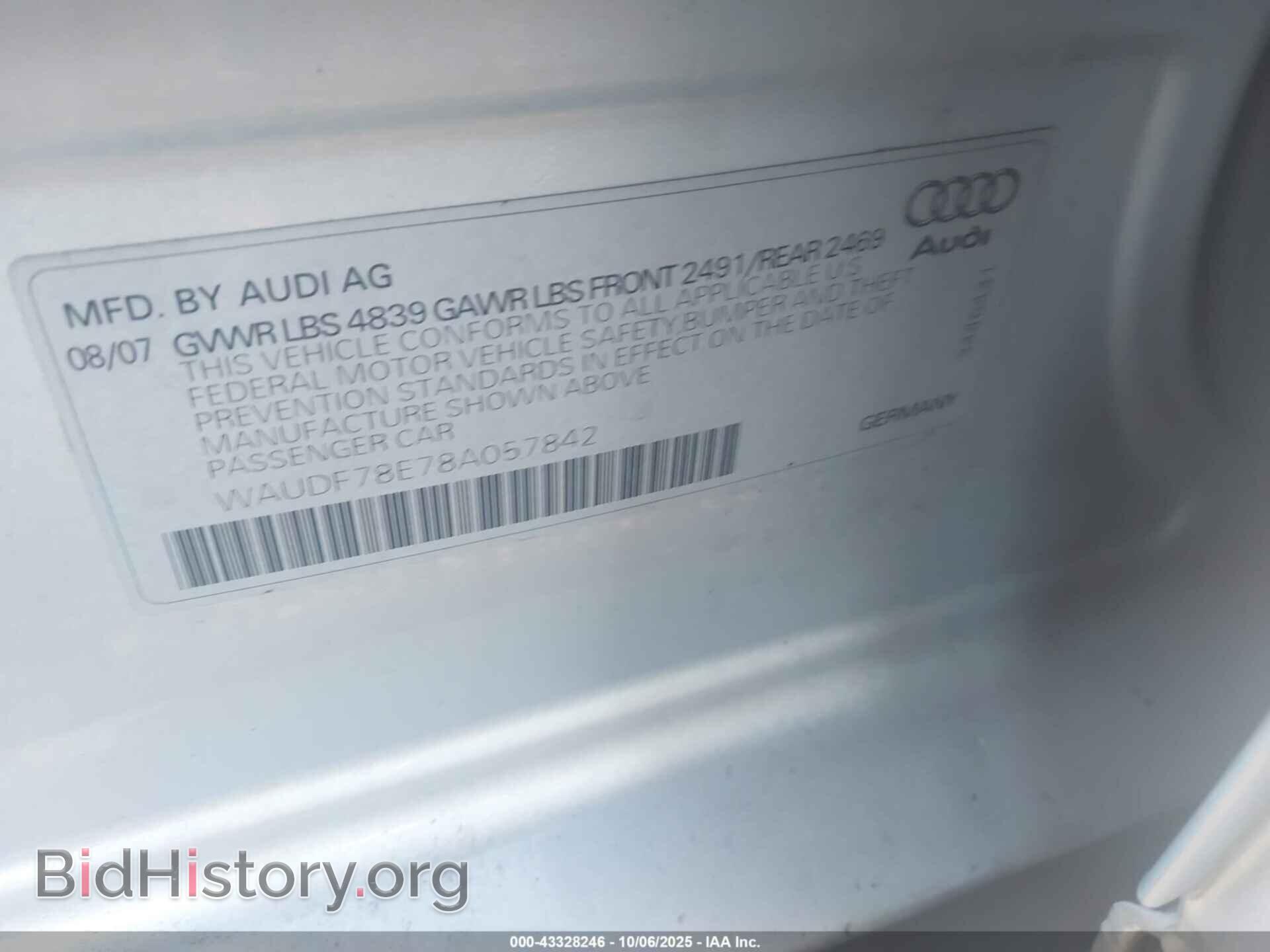 2008 AUDI A4 - VIN: WAUDF78E78A057842 - Photo 9