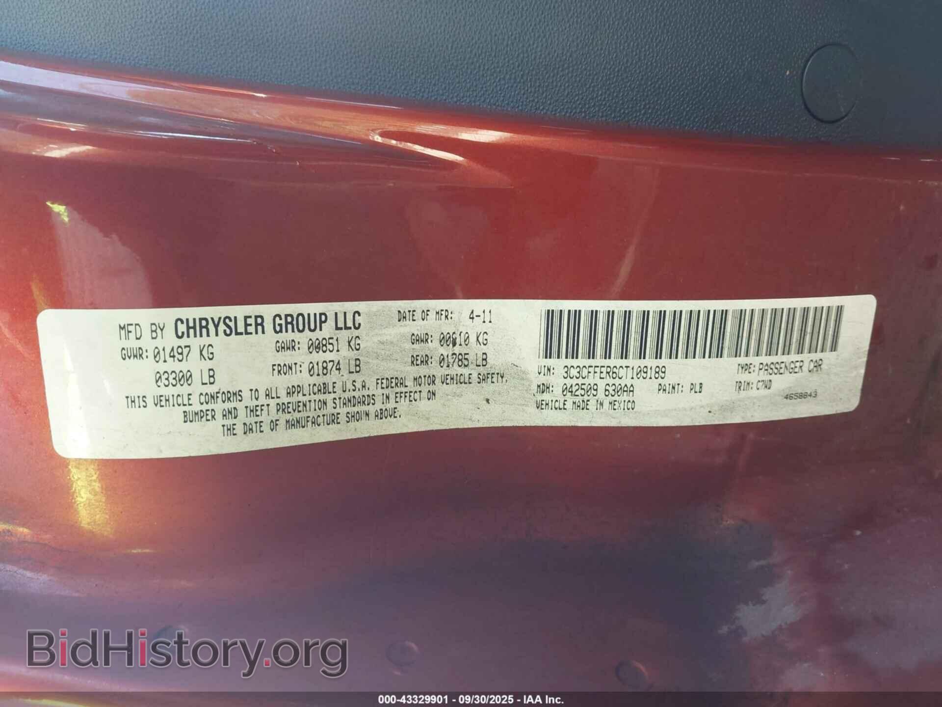 2012 FIAT 500C - VIN: 3C3CFFER6CT109189 - Фото 9