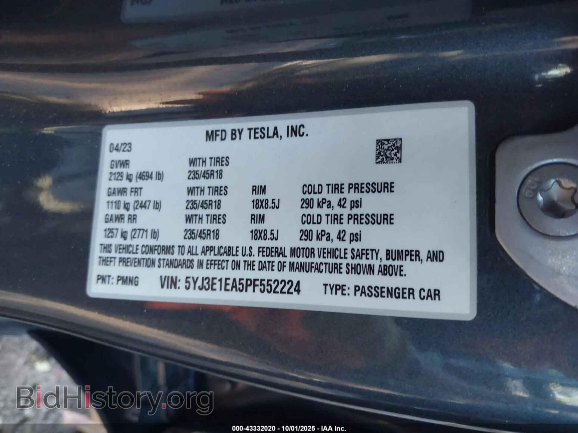 2023 TESLA MODEL 3 - VIN: 5YJ3E1EA5PF552224 - Фото 9