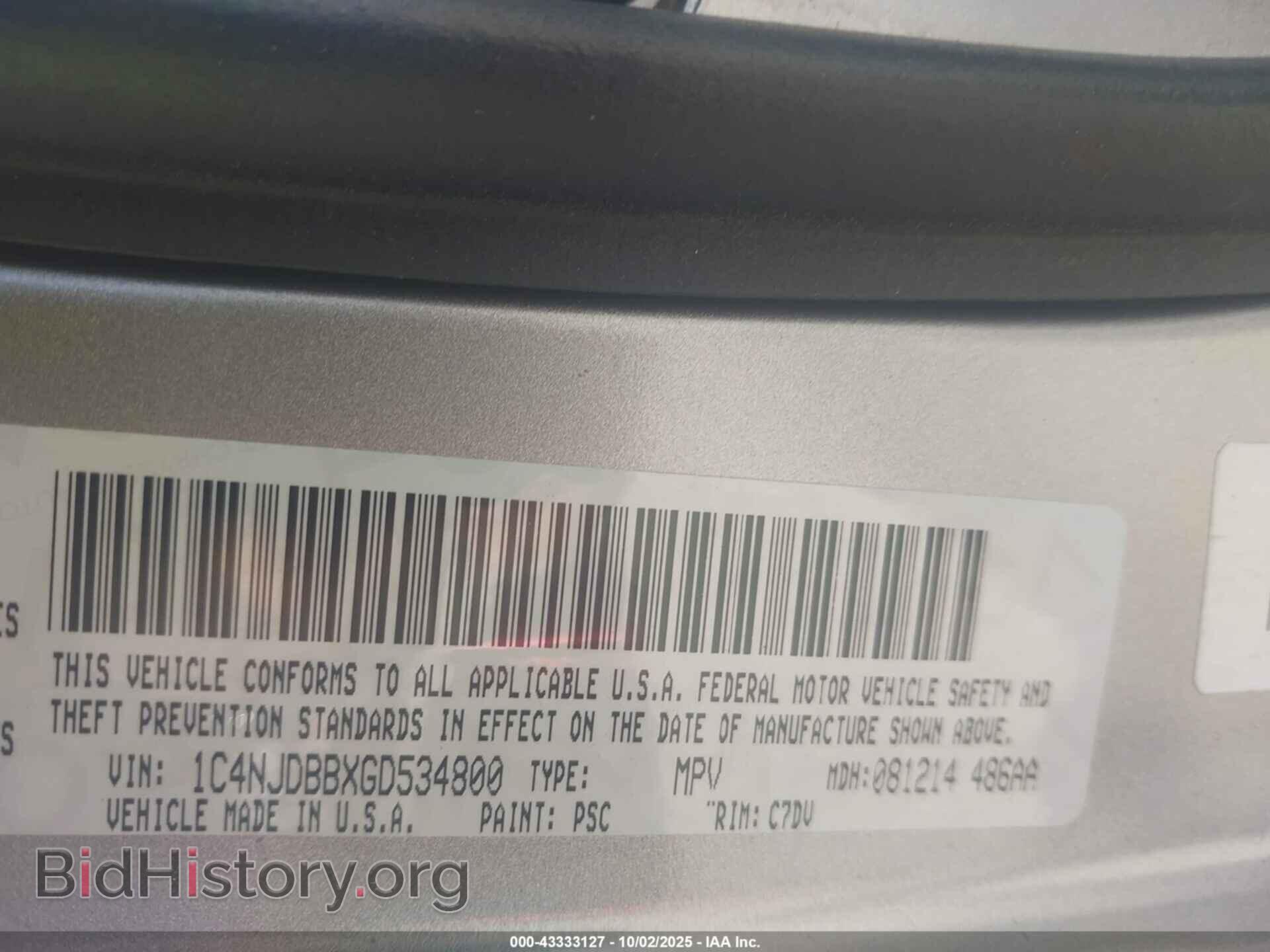 2016 JEEP COMPASS - VIN: 1C4NJDBBXGD534800 - Фото 9