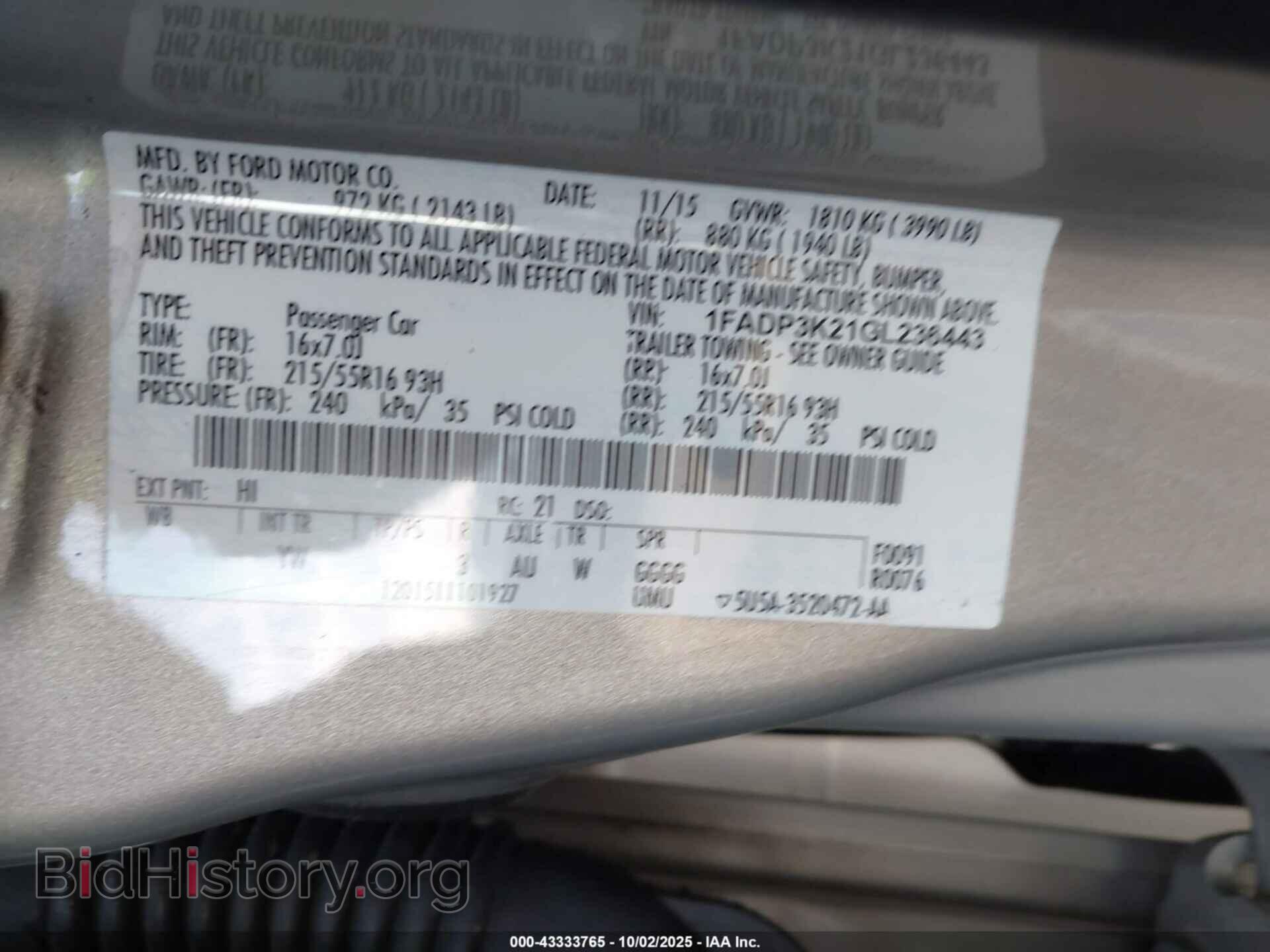 2016 FORD FOCUS - VIN: 1FADP3K21GL236443 - Photo 9