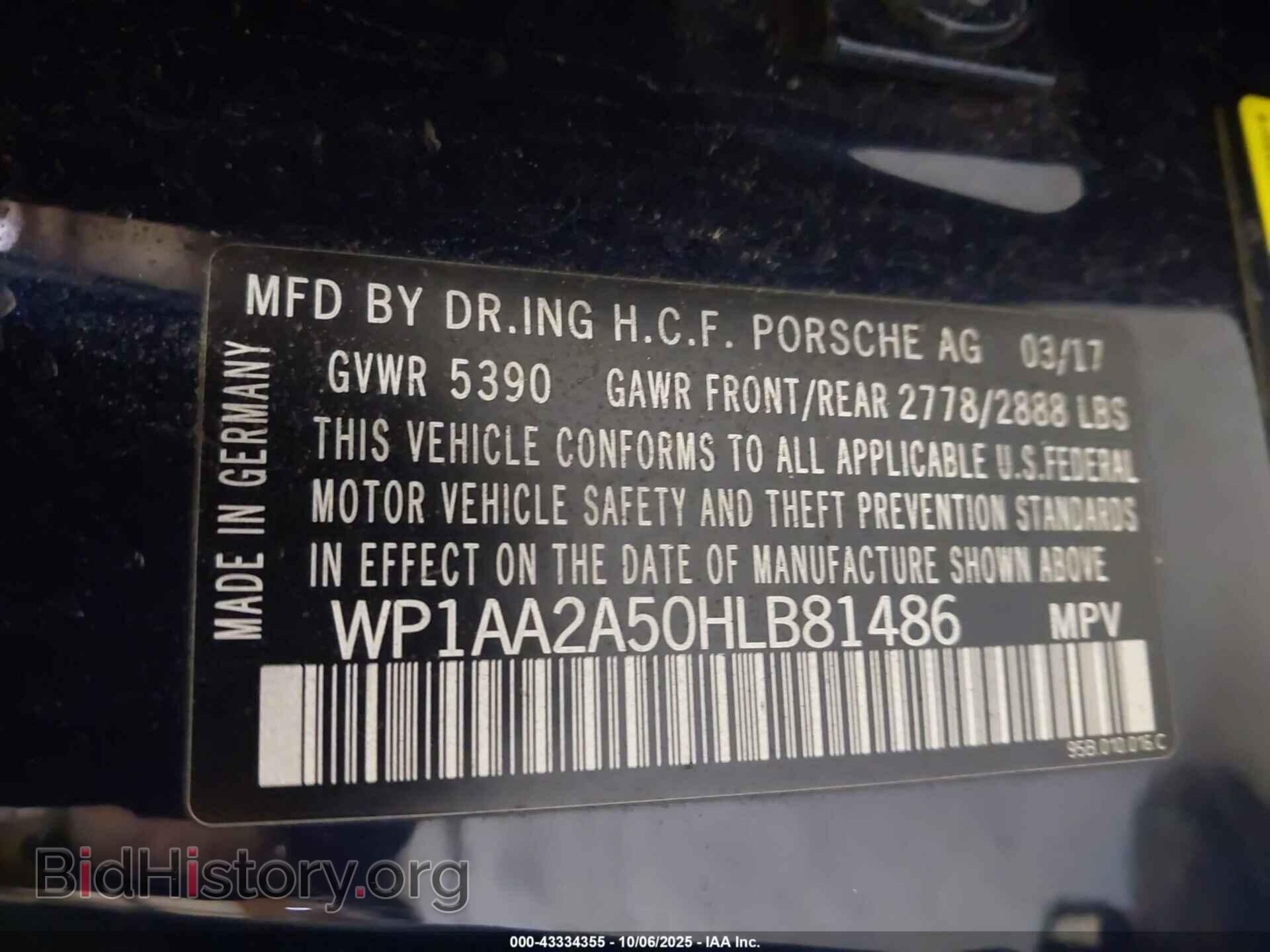 2017 PORSCHE MACAN - VIN: WP1AA2A50HLB81486 - Photo 9