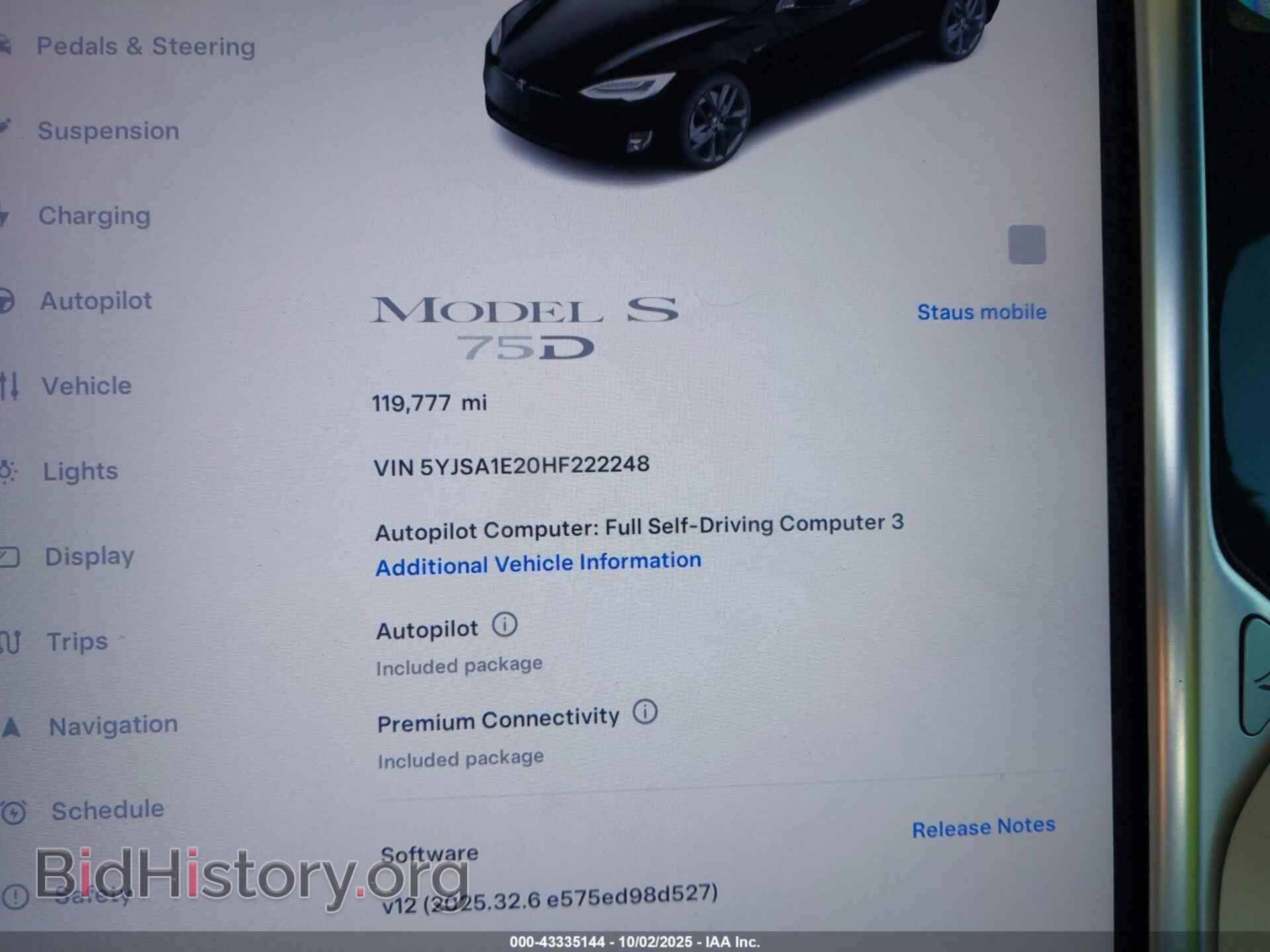 2017 TESLA MODEL S - VIN: 5YJSA1E20HF222248 - Photo 7
