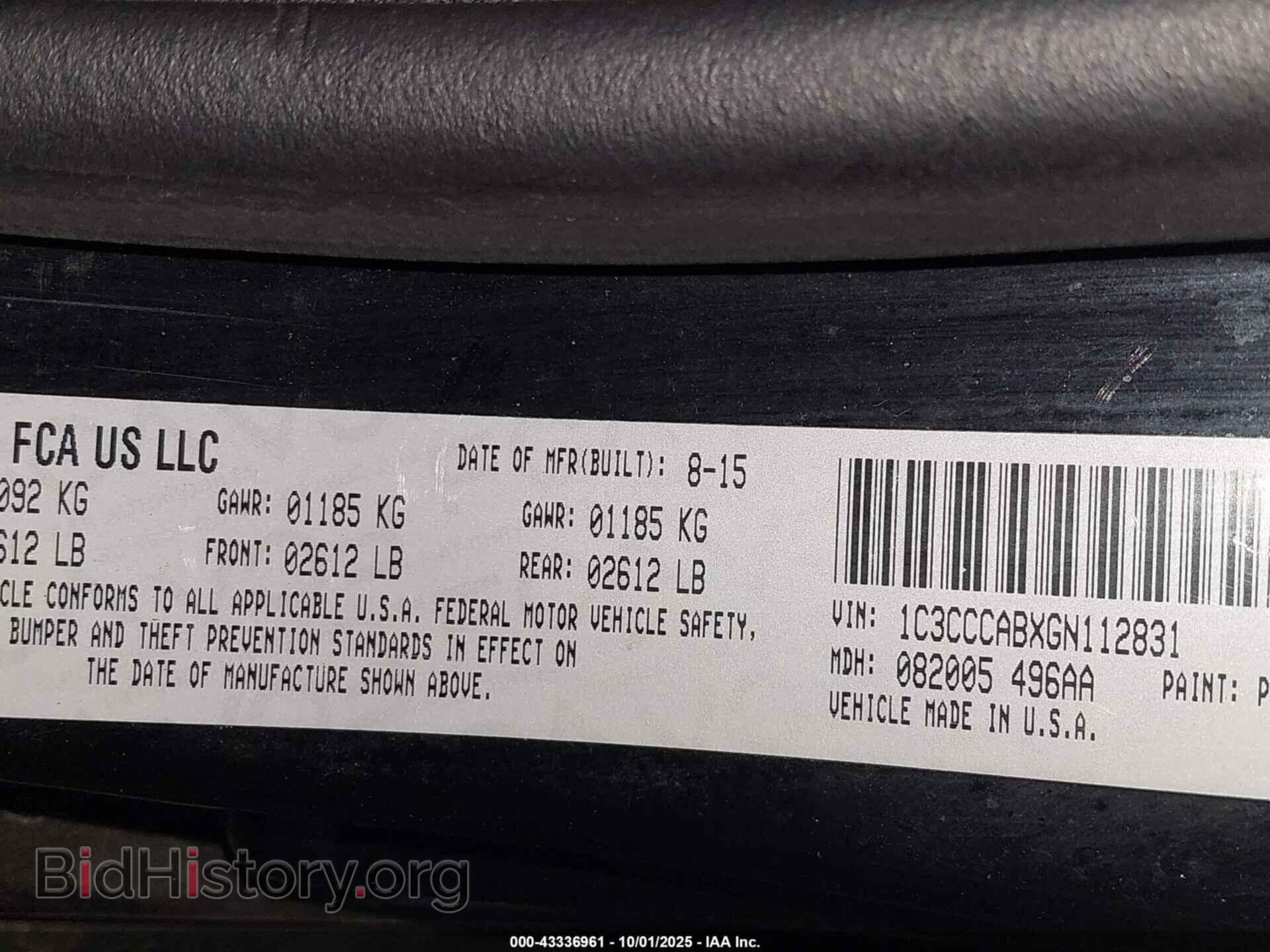 2016 CHRYSLER 200 - VIN: 1C3CCCABXGN112831 - Фото 9
