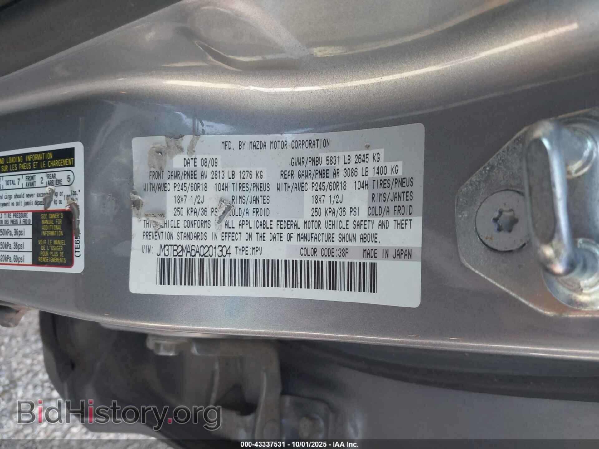 2010 MAZDA CX-9 - VIN: JM3TB2MA6A0201304 - Фото 9