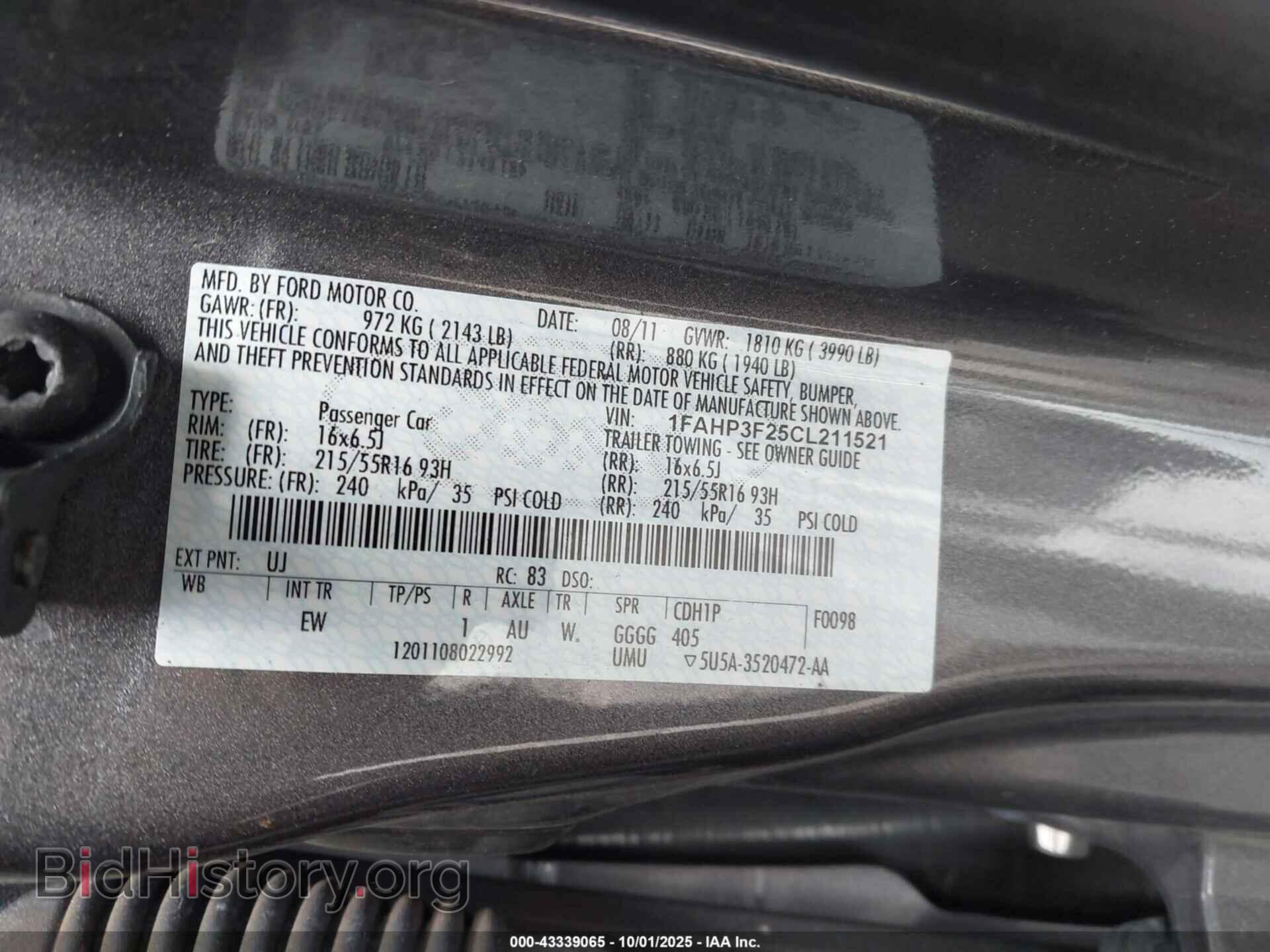 2012 FORD FOCUS - VIN: 1FAHP3F25CL211521 - Photo 9