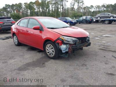 2017 Toyota COROLLA LE, red — VIN 5YFBURHE5HP571129, IAAI