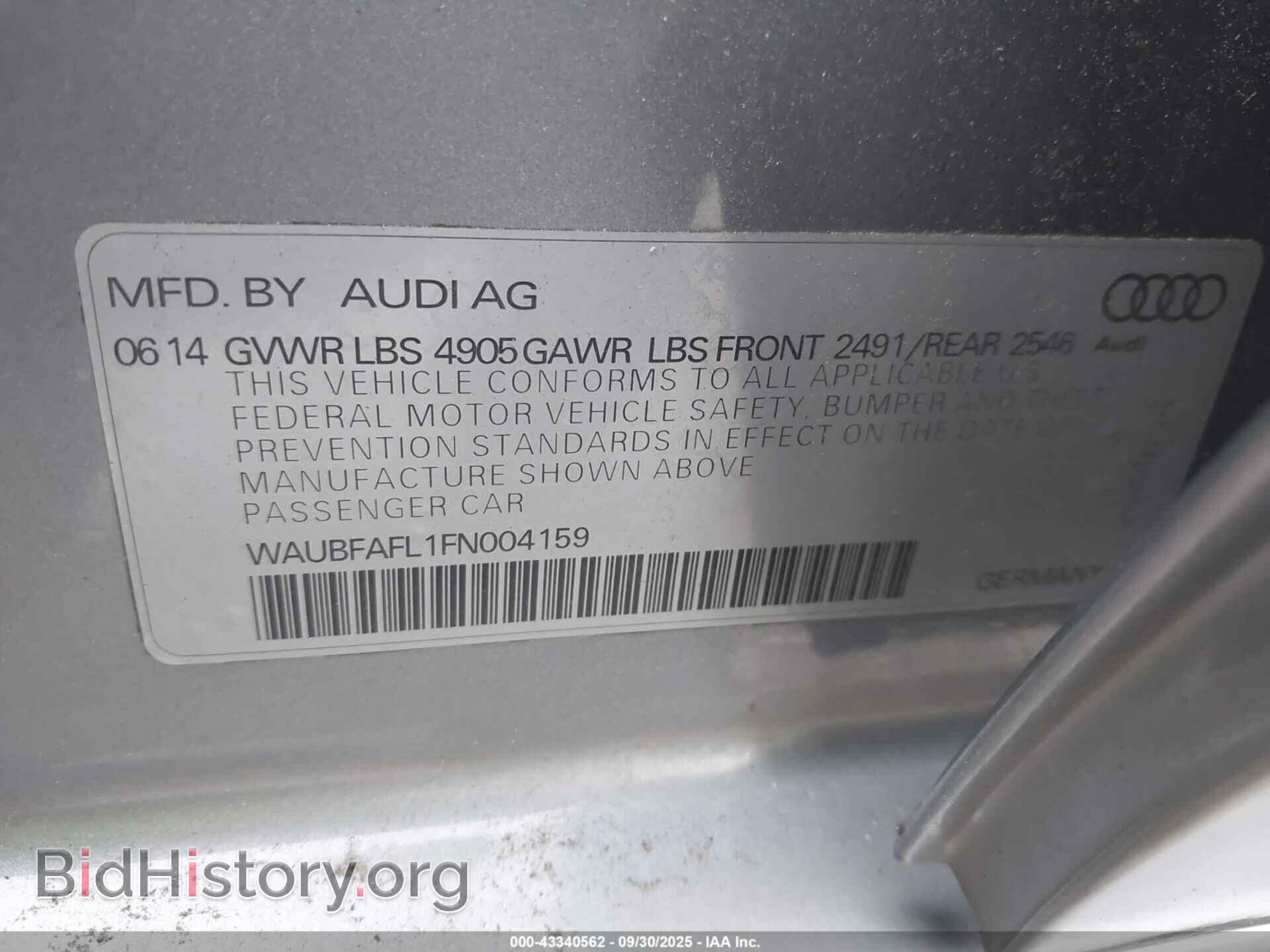 2015 AUDI A4 - VIN: WAUBFAFL1FN004159 - Фото 9