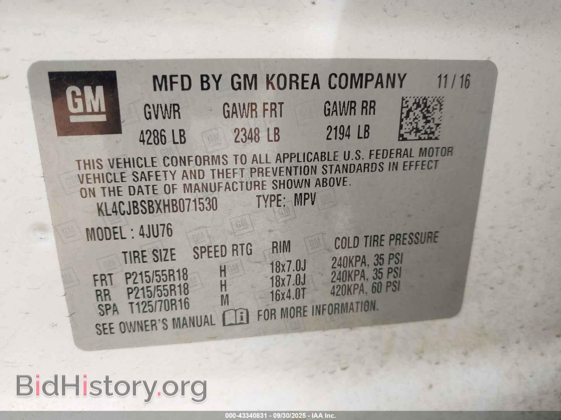 2017 BUICK ENCORE - VIN: KL4CJBSBXHB071530 - Photo 9