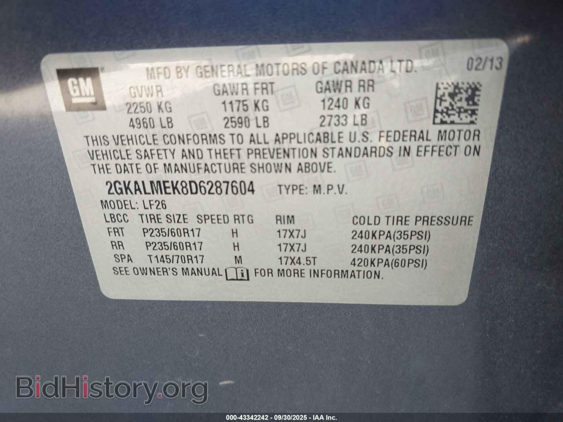 2013 GMC TERRAIN - VIN: 2GKALMEK8D6287604 - Photo 9