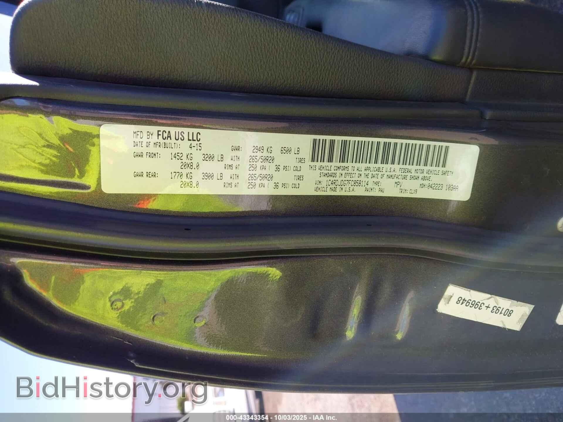2015 DODGE DURANGO - VIN: 1C4RDJDG7FC858114 - Фото 9