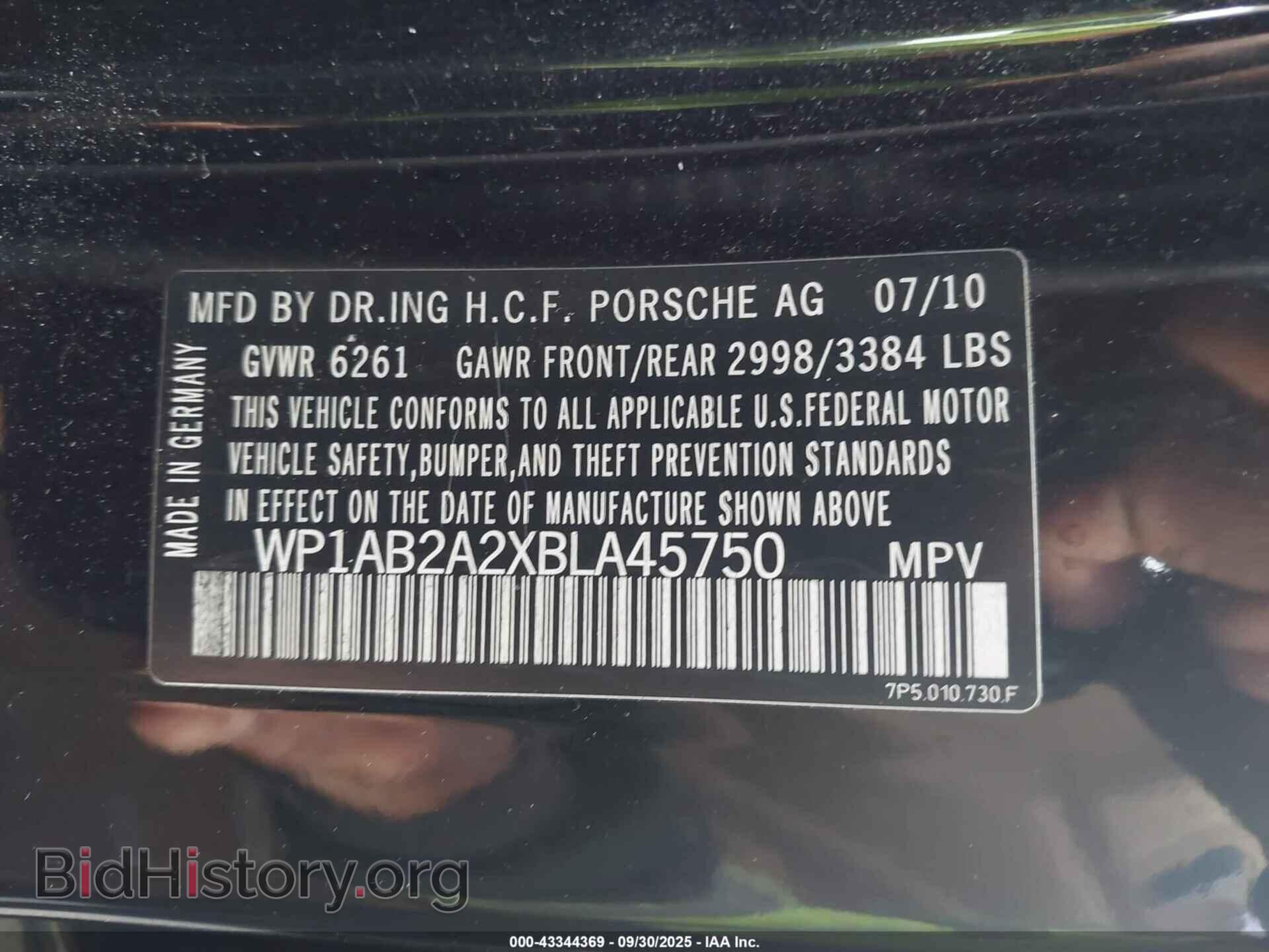 2011 PORSCHE CAYENNE - VIN: WP1AB2A2XBLA45750 - Фото 9