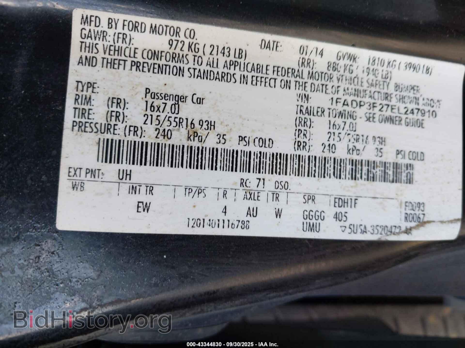 2014 FORD FOCUS - VIN: 1FADP3F27EL247910 - Photo 9