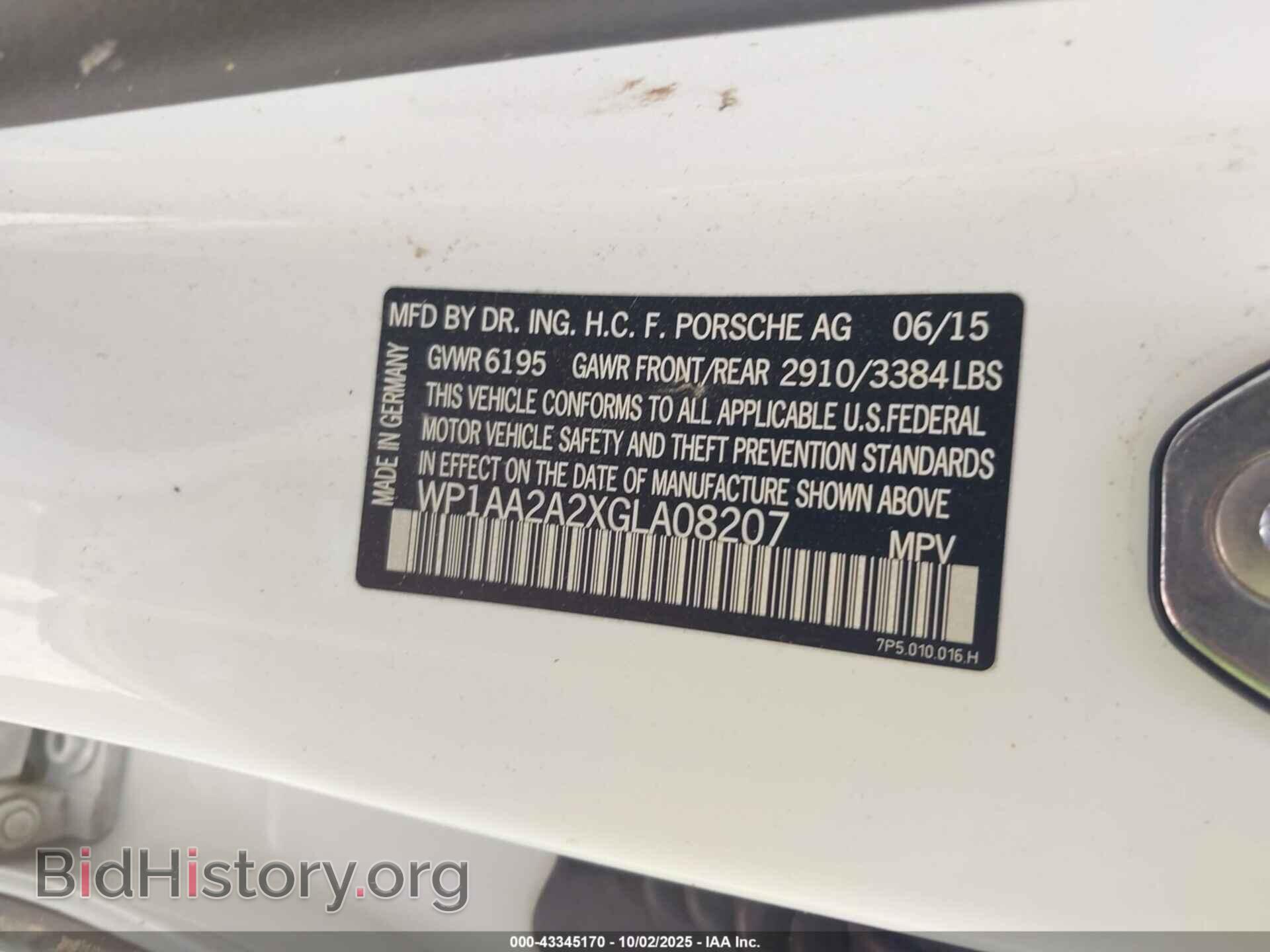 2016 PORSCHE CAYENNE - VIN: WP1AA2A2XGLA08207 - Photo 9