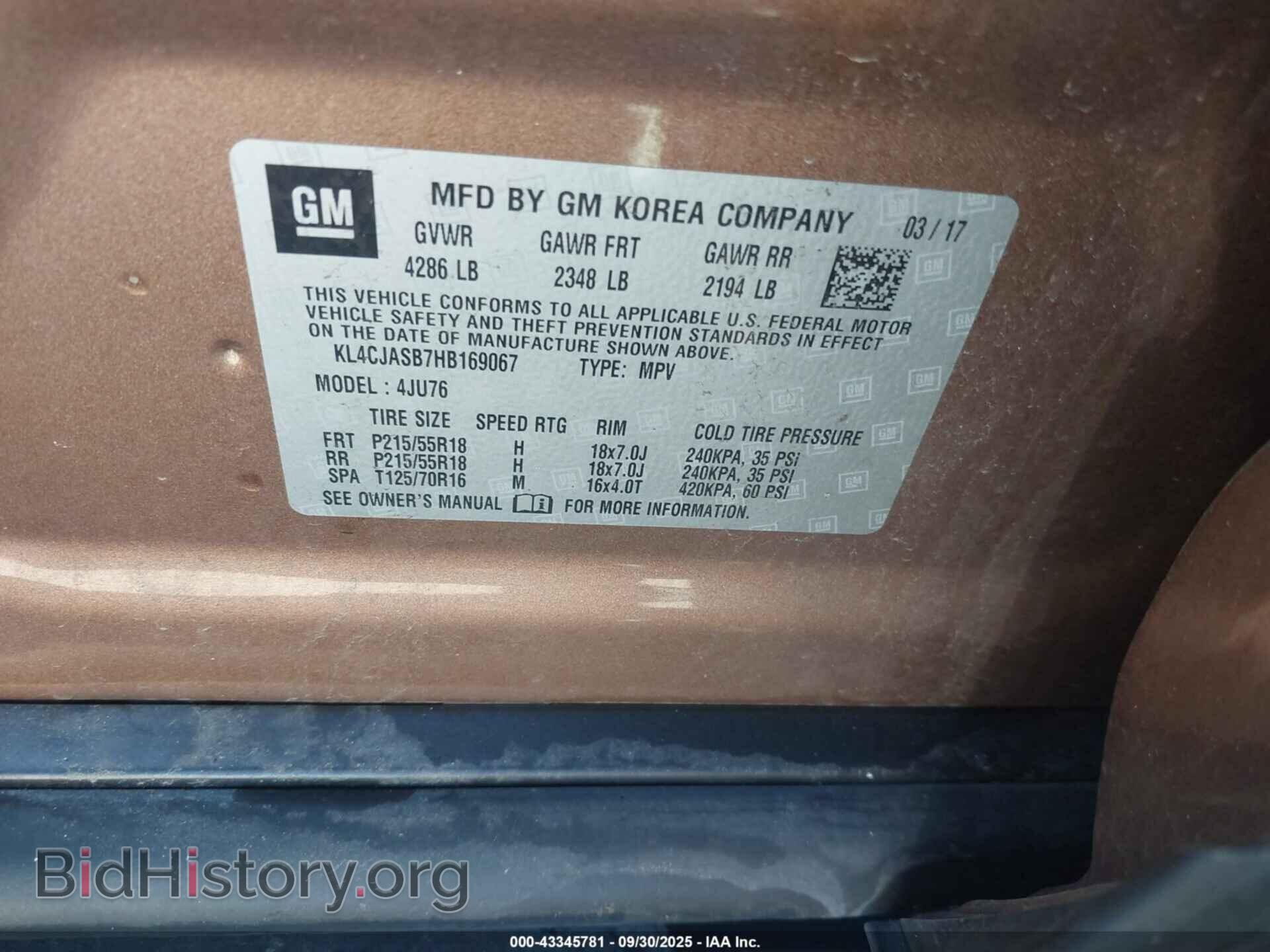2017 BUICK ENCORE - VIN: KL4CJASB7HB169067 - Photo 9