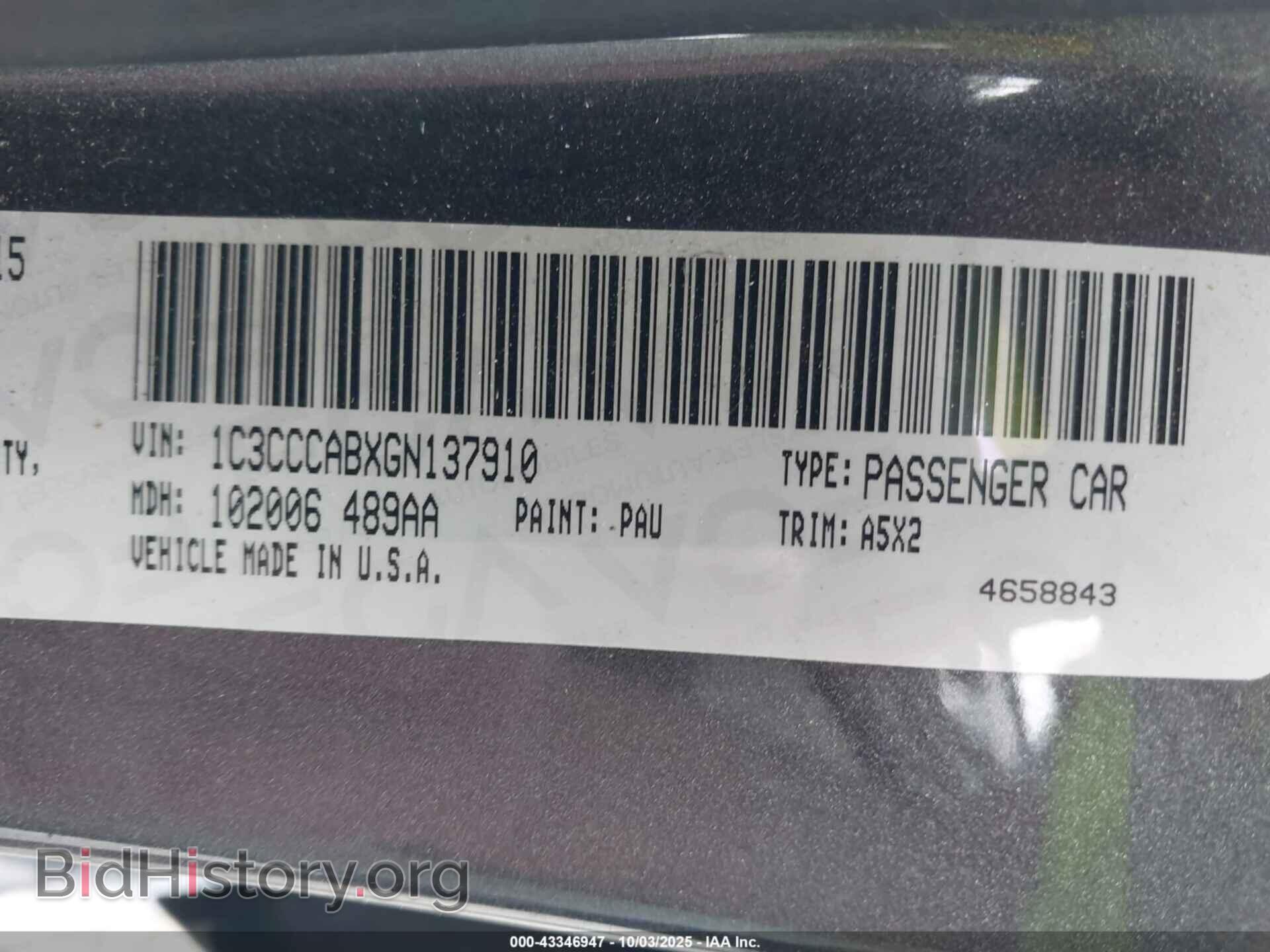 2016 CHRYSLER 200 - VIN: 1C3CCCABXGN137910 - Фото 9
