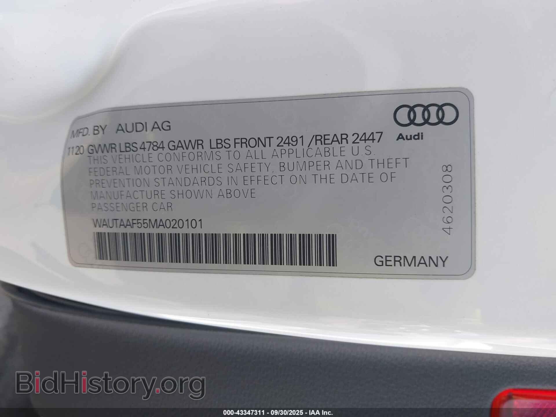 2021 AUDI A5 - VIN: WAUTAAF55MA020101 - Фото 9