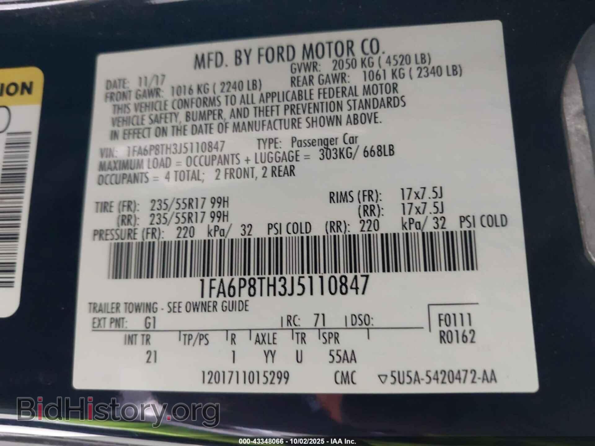 2018 FORD MUSTANG - VIN: 1FA6P8TH3J5110847 - Фото 9