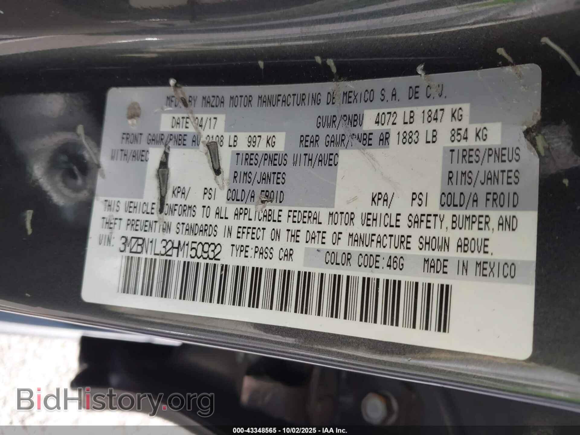 2017 MAZDA MAZDA3 - VIN: 3MZBN1L32HM150932 - Фото 9