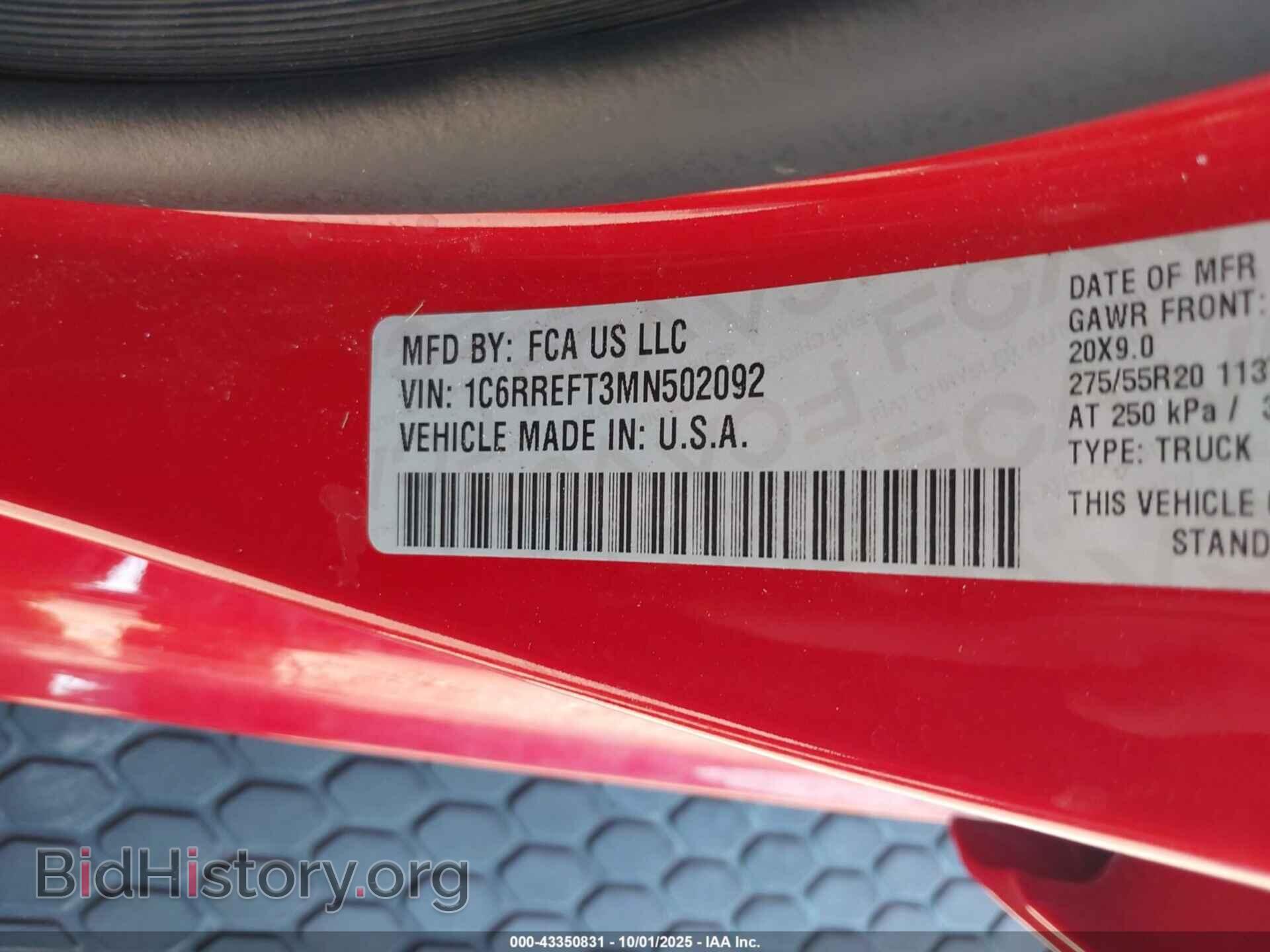 2021 RAM 1500 - VIN: 1C6RREFT3MN502092 - Фото 9