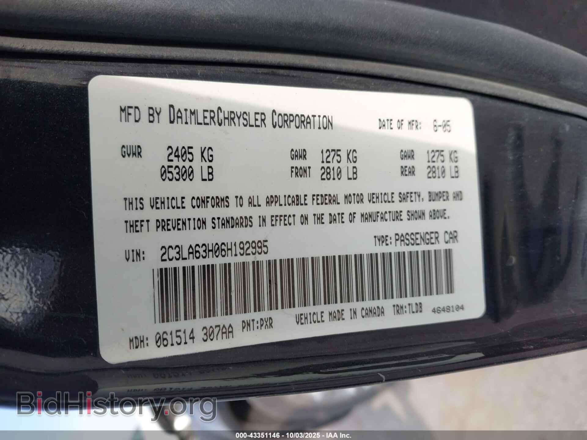2006 CHRYSLER 300C - VIN: 2C3LA63H06H192995 - Photo 9