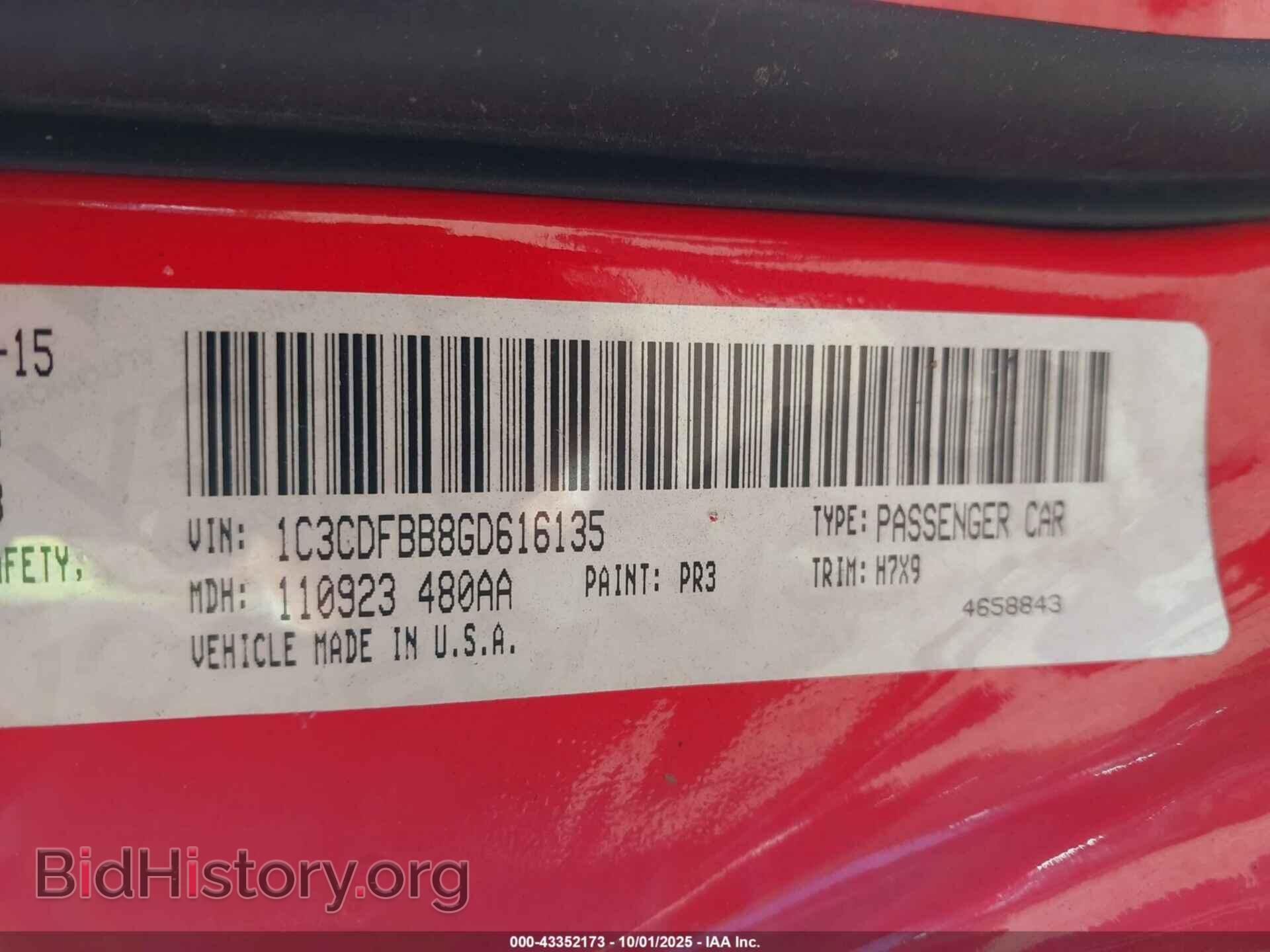 2016 DODGE DART - VIN: 1C3CDFBB8GD616135 - Фото 9