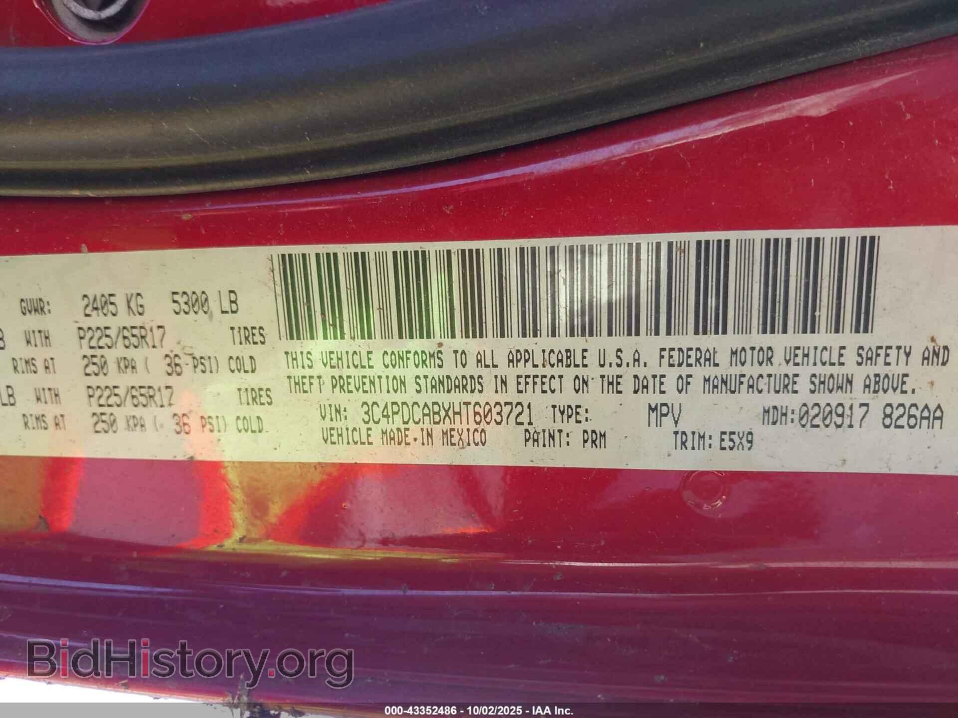 2017 DODGE JOURNEY - VIN: 3C4PDCABXHT603721 - Photo 9