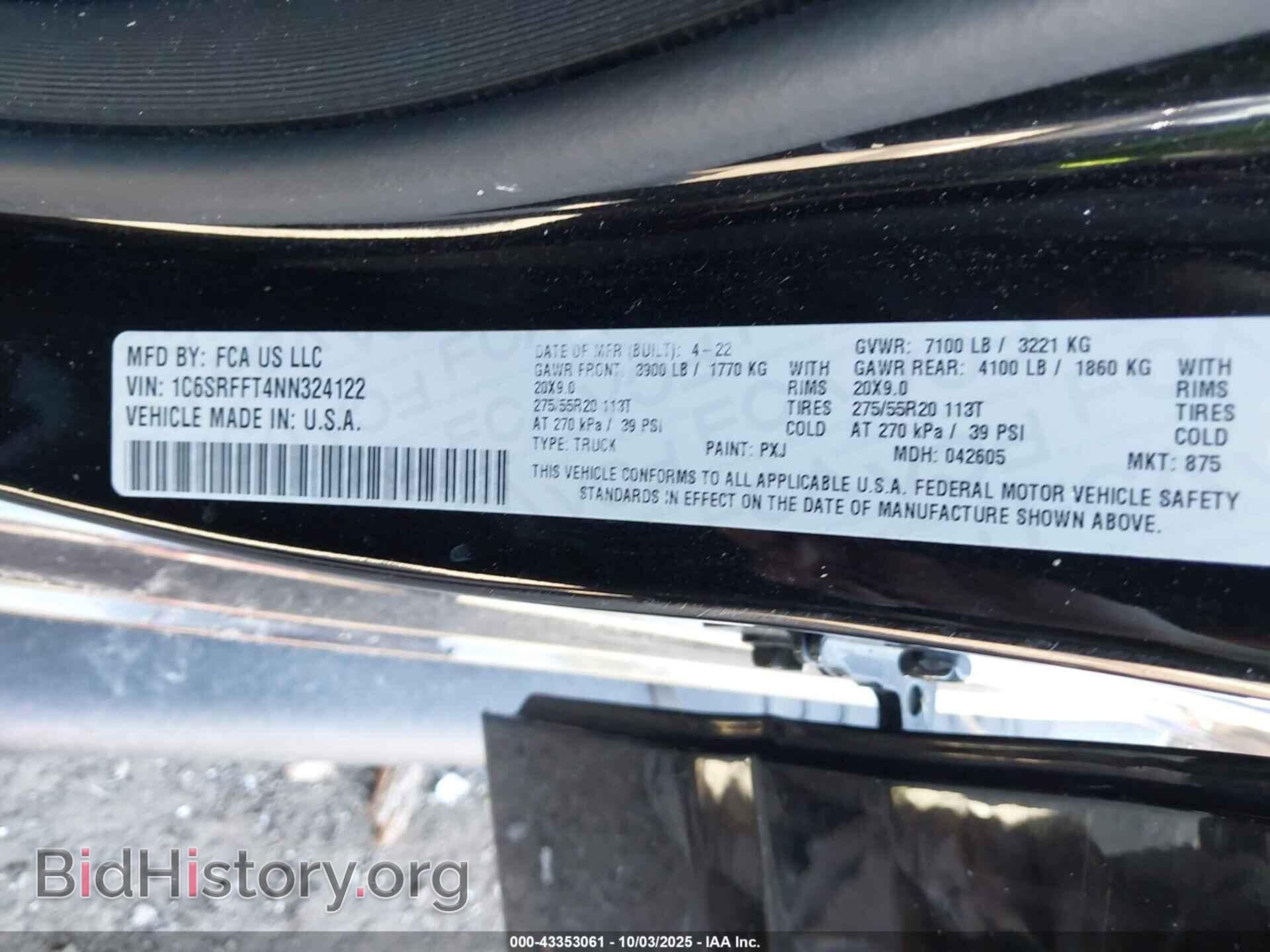 2022 RAM 1500 - VIN: 1C6SRFFT4NN324122 - Фото 9