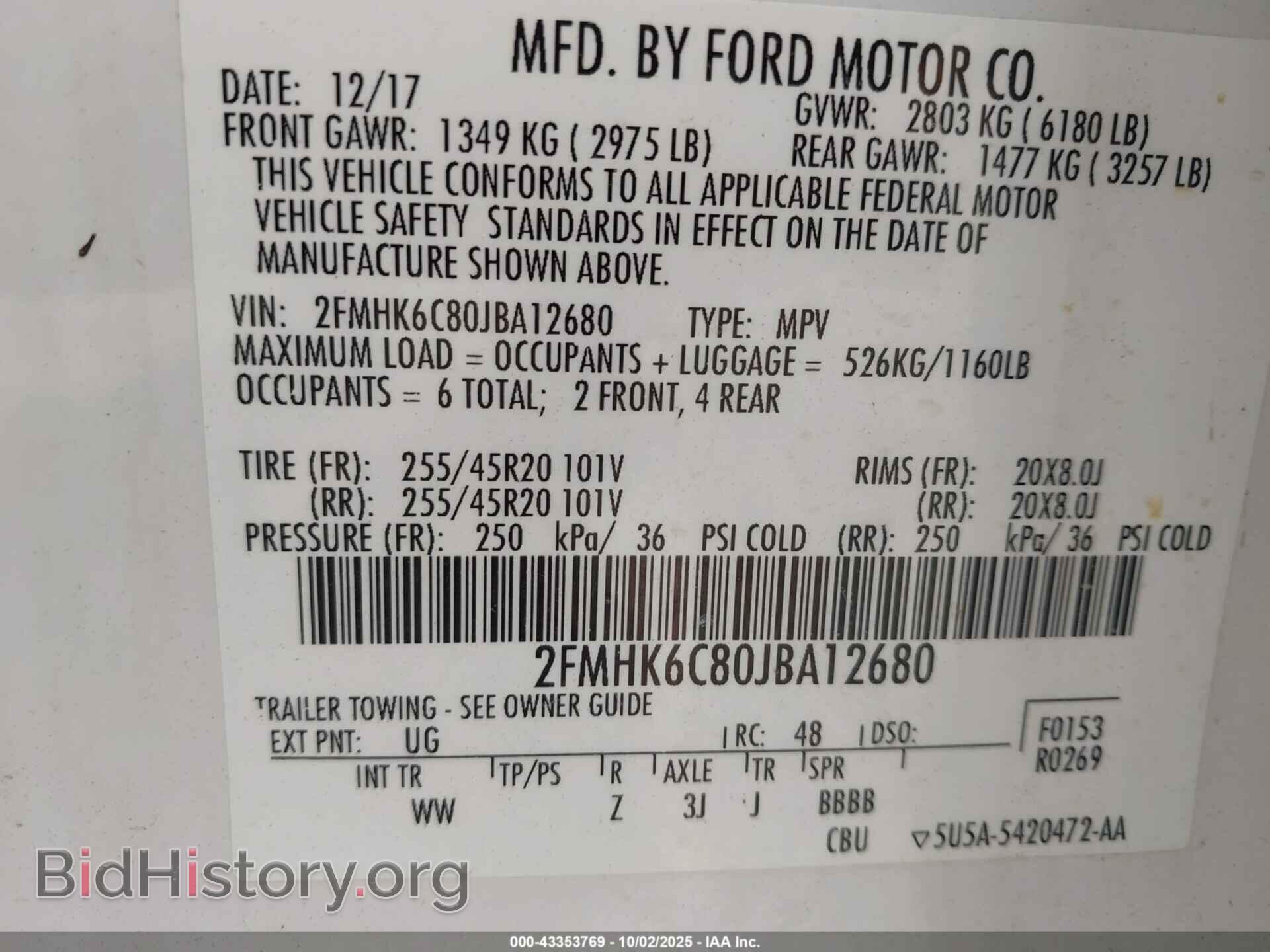 2018 FORD FLEX - VIN: 2FMHK6C80JBA12680 - Photo 9