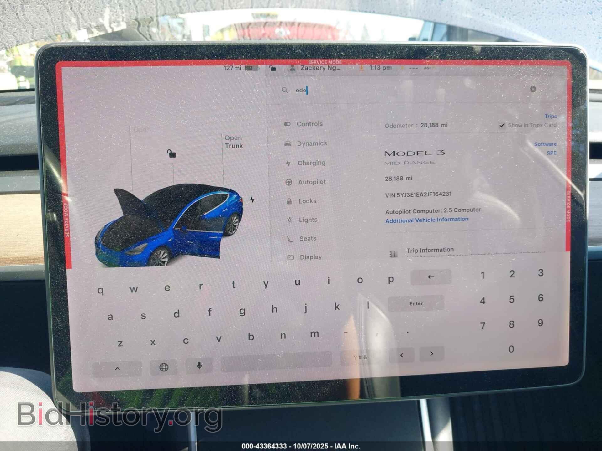 2018 TESLA MODEL 3 - VIN: 5YJ3E1EA2JF164231 - Photo 7