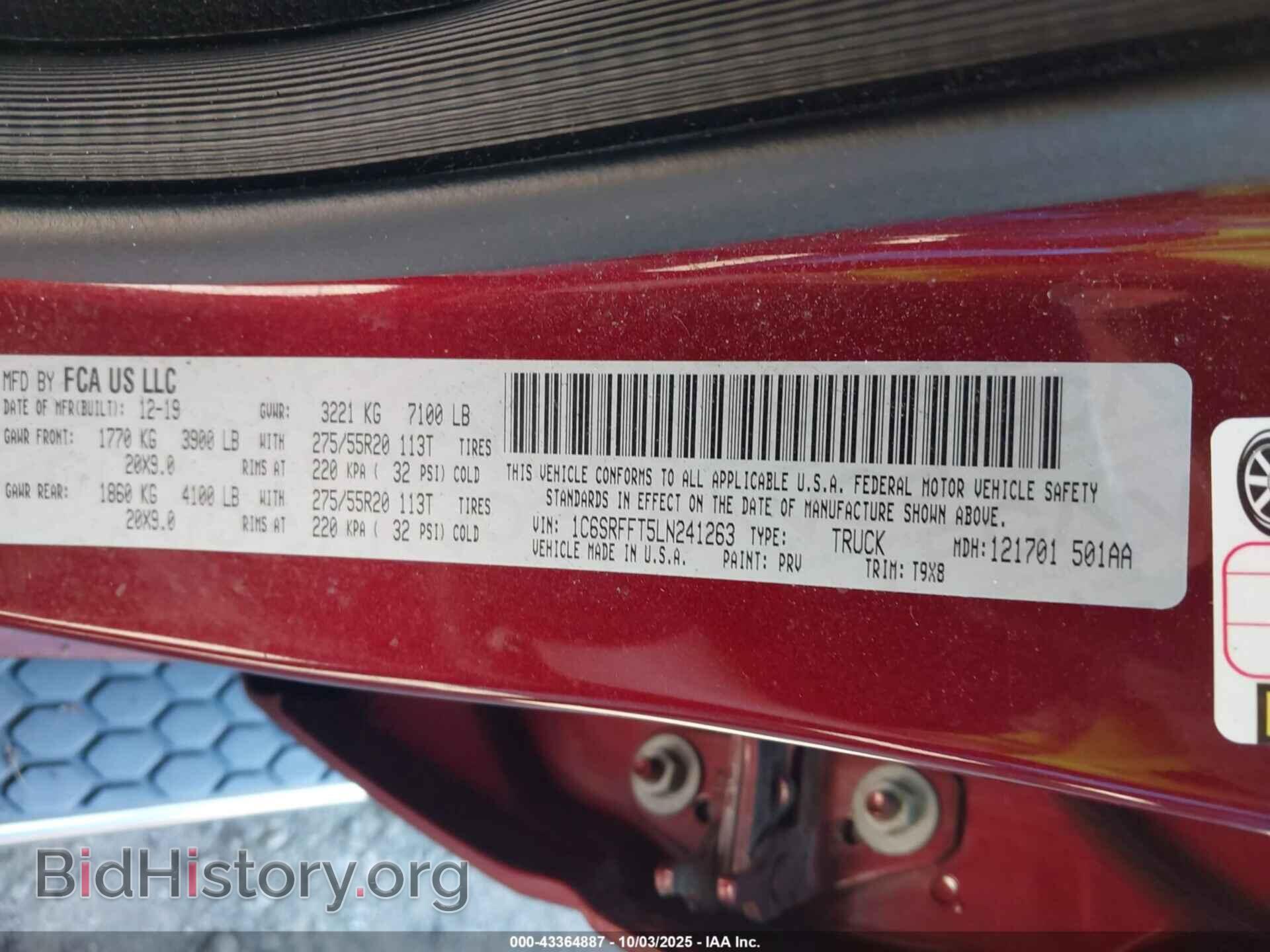 2020 RAM 1500 - VIN: 1C6SRFFT5LN241263 - Фото 9