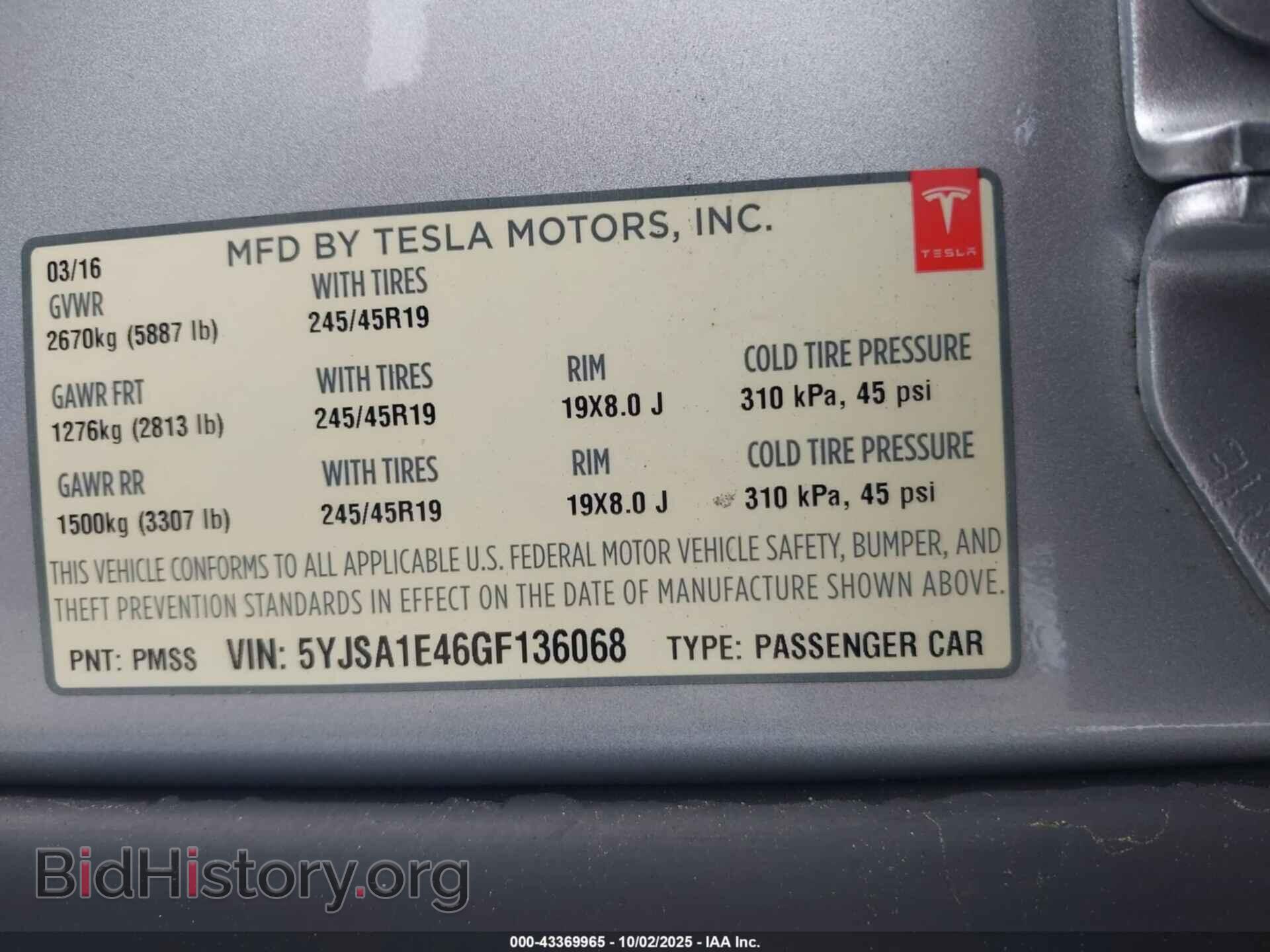 2016 TESLA MODEL S - VIN: 5YJSA1E46GF136068 - Photo 9