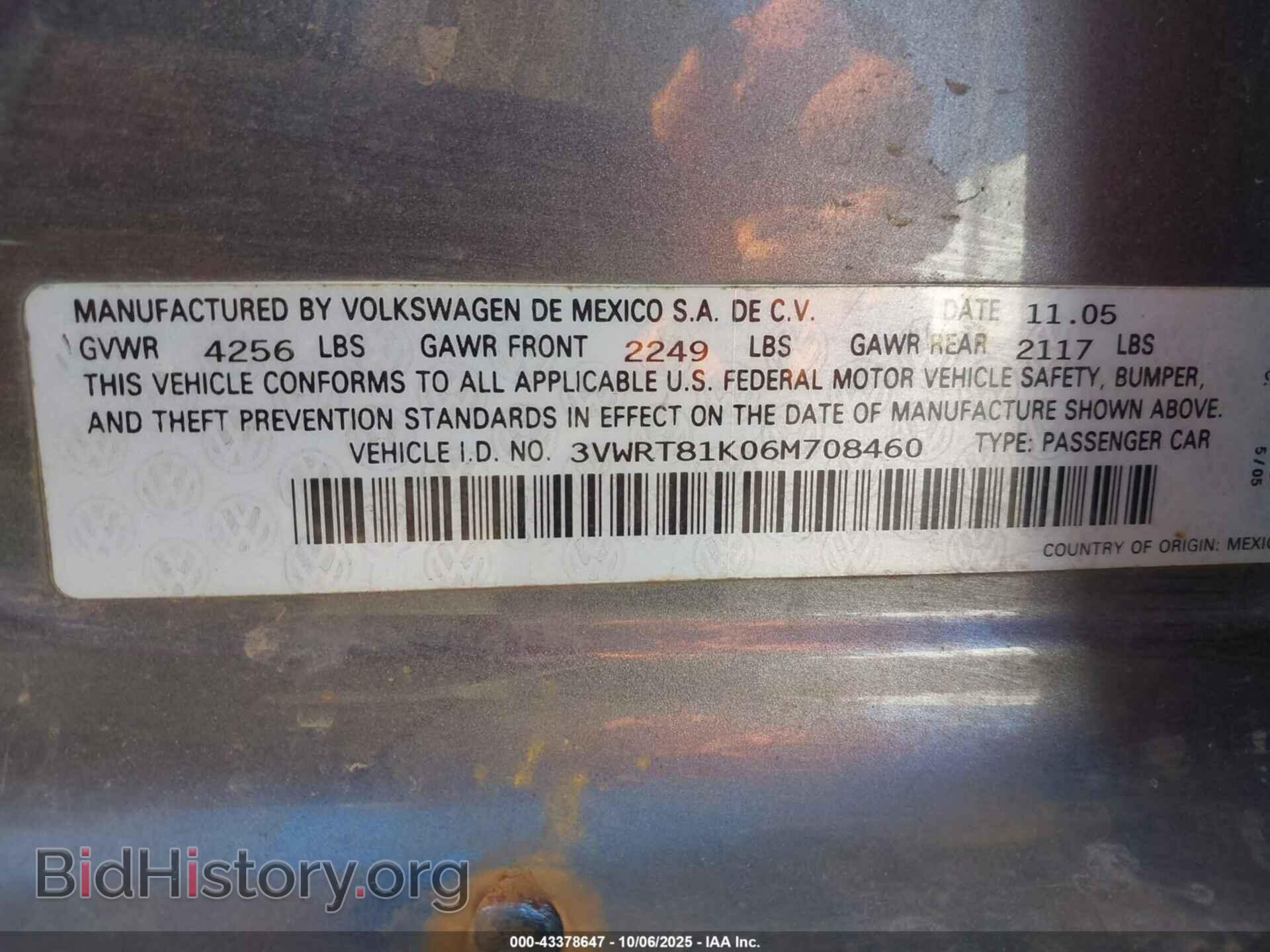 2006 VOLKSWAGEN JETTA - VIN: 3VWRT81K06M708460 - Фото 9