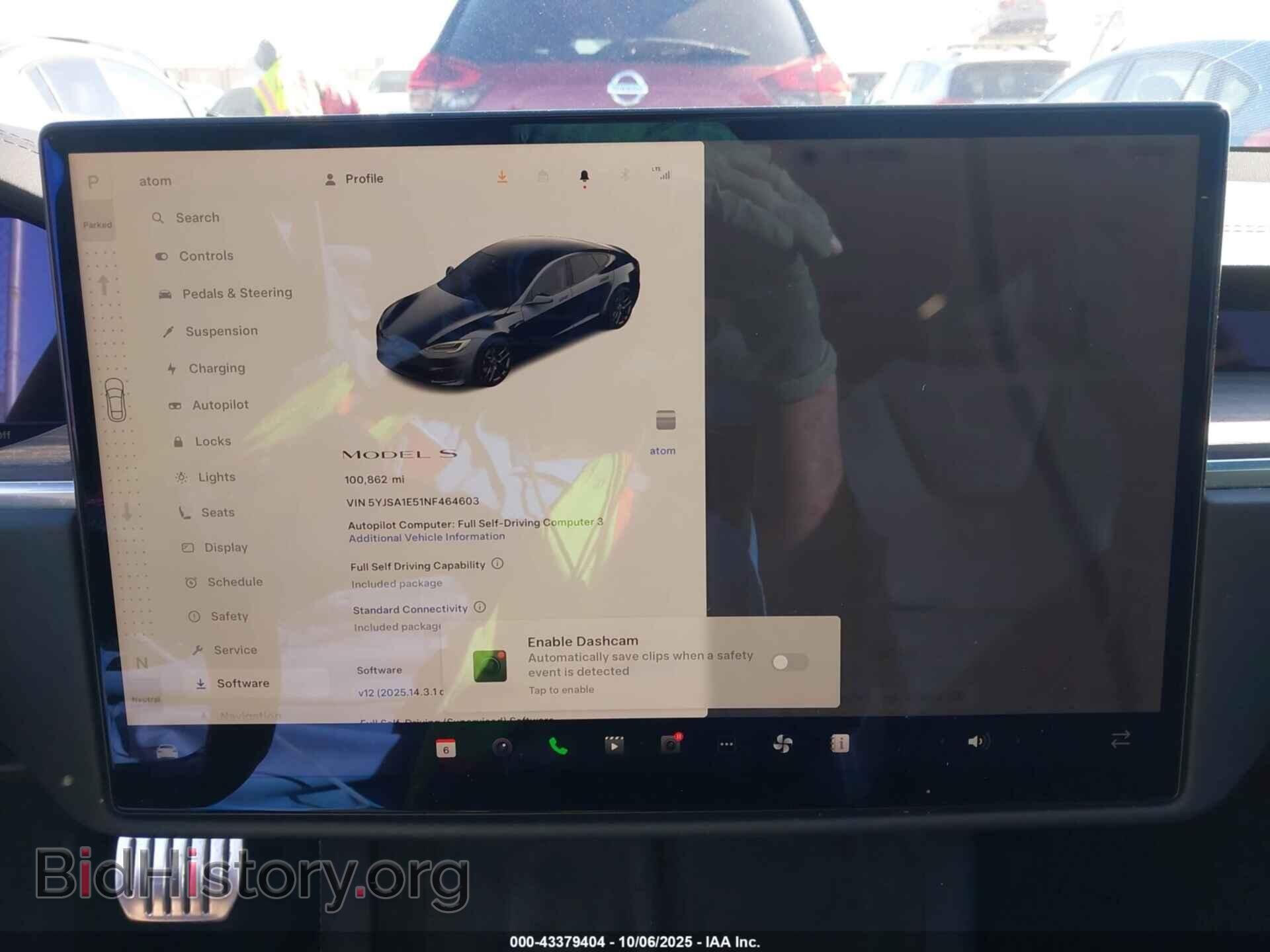 2022 TESLA MODEL S - VIN: 5YJSA1E51NF464603 - Фото 7