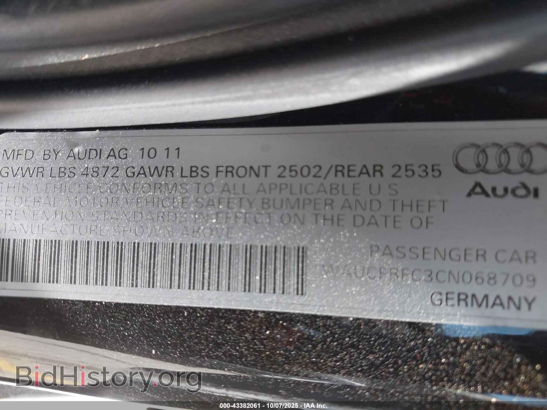 2012 AUDI A6 - VIN: WAUCFBFC3CN068709 - Photo 9