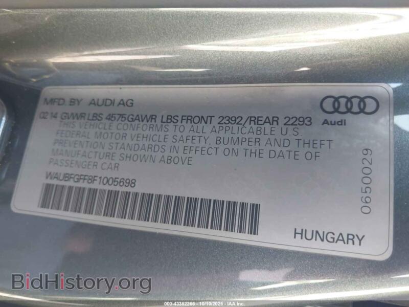 2015 Audi A3 (VIN WAUBFGFF8F1005698) — фото 9 из 16