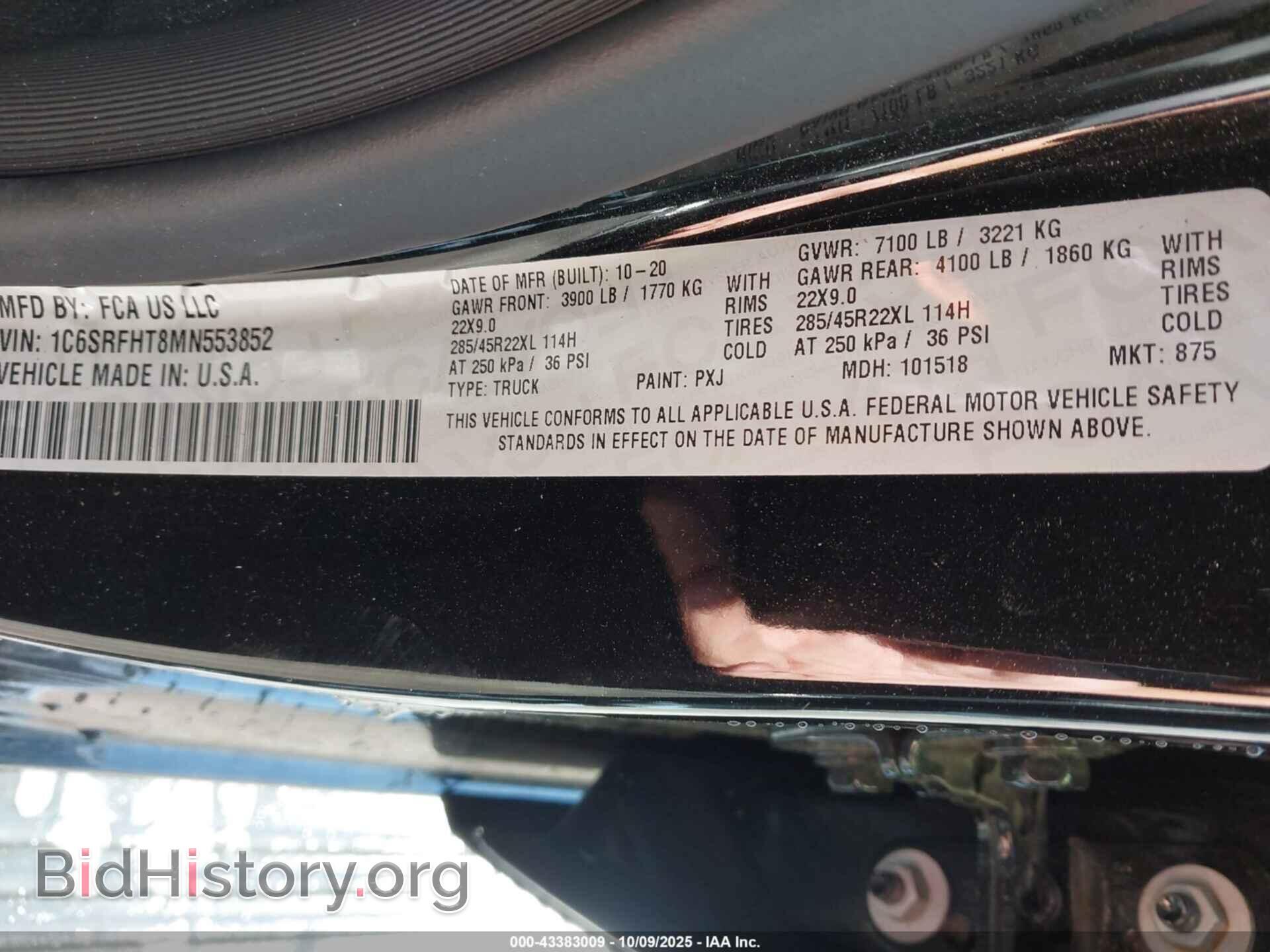 2021 RAM 1500 - VIN: 1C6SRFHT8MN553852 - Photo 9