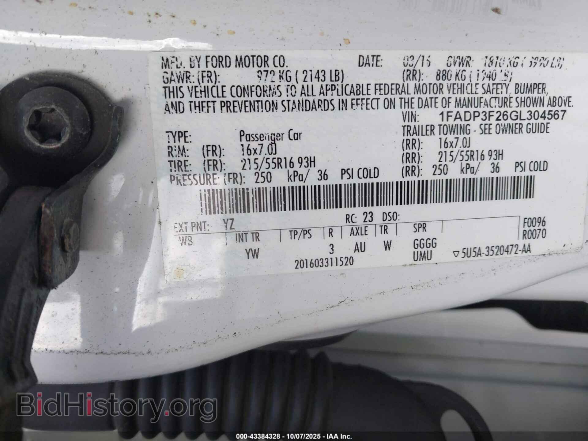 2016 FORD FOCUS - VIN: 1FADP3F26GL304567 - Фото 9