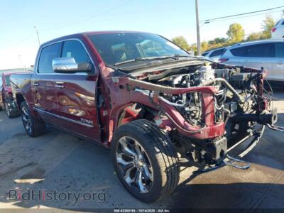 2022 RAM 1500 Limited 4X4 5'7 Box, бордовый — VIN 1C6SRFHT2NN116110, IAAI