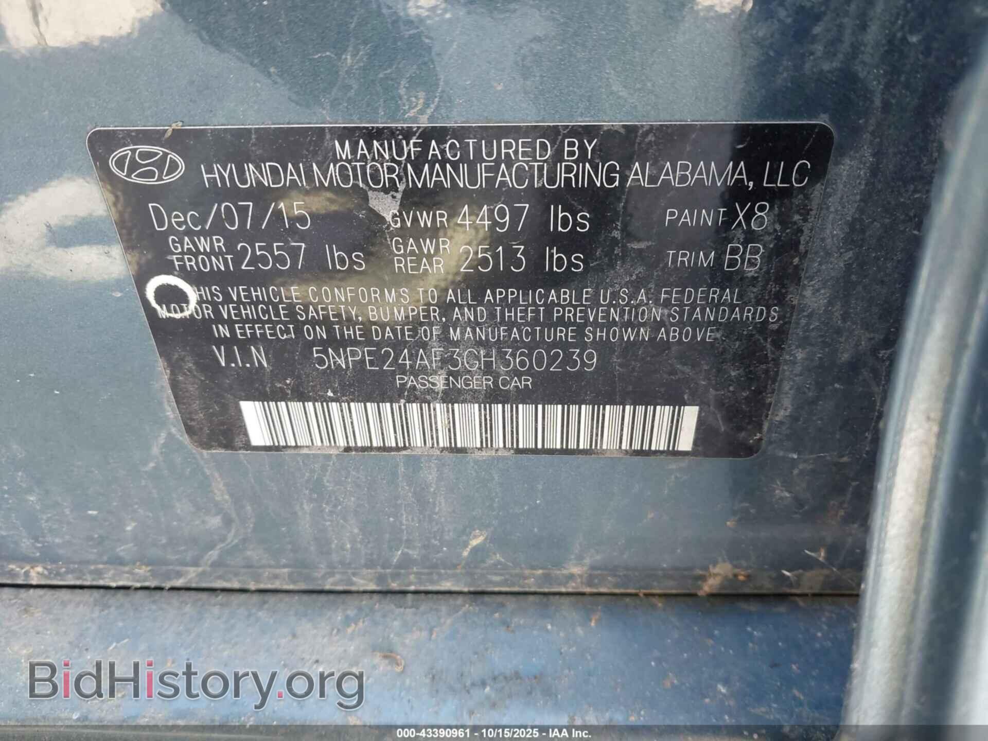 2016 HYUNDAI SONATA - VIN: 5NPE24AF3GH360239 - Фото 9
