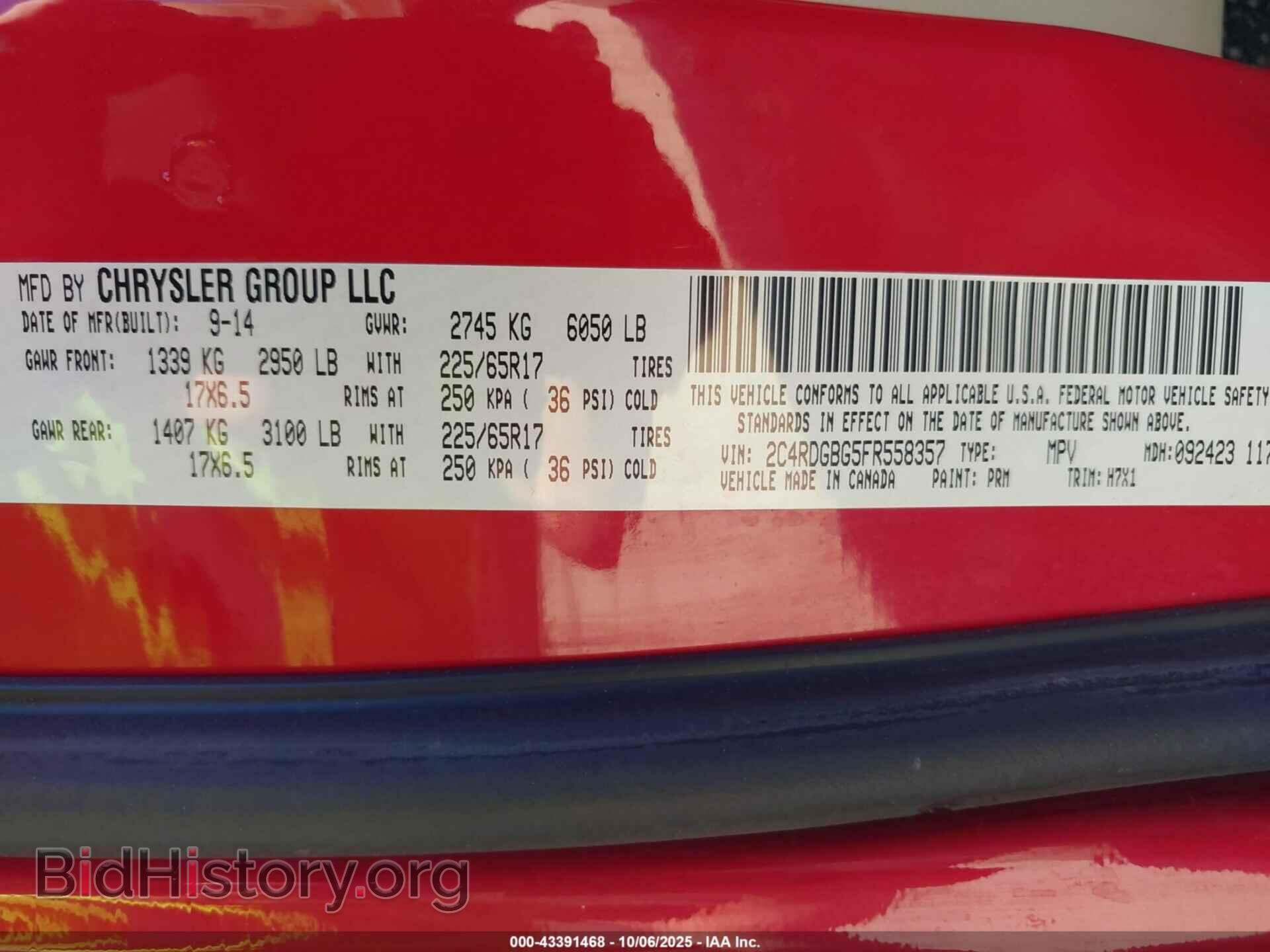 2015 DODGE GRAND CARAVAN - VIN: 2C4RDGBG5FR558357 - Фото 9