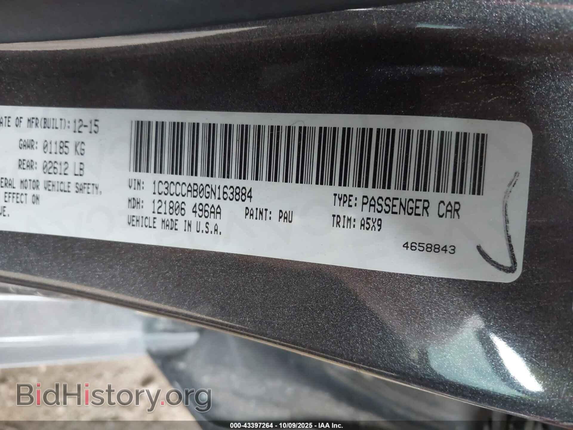 2016 CHRYSLER 200 - VIN: 1C3CCCAB0GN163884 - Photo 9