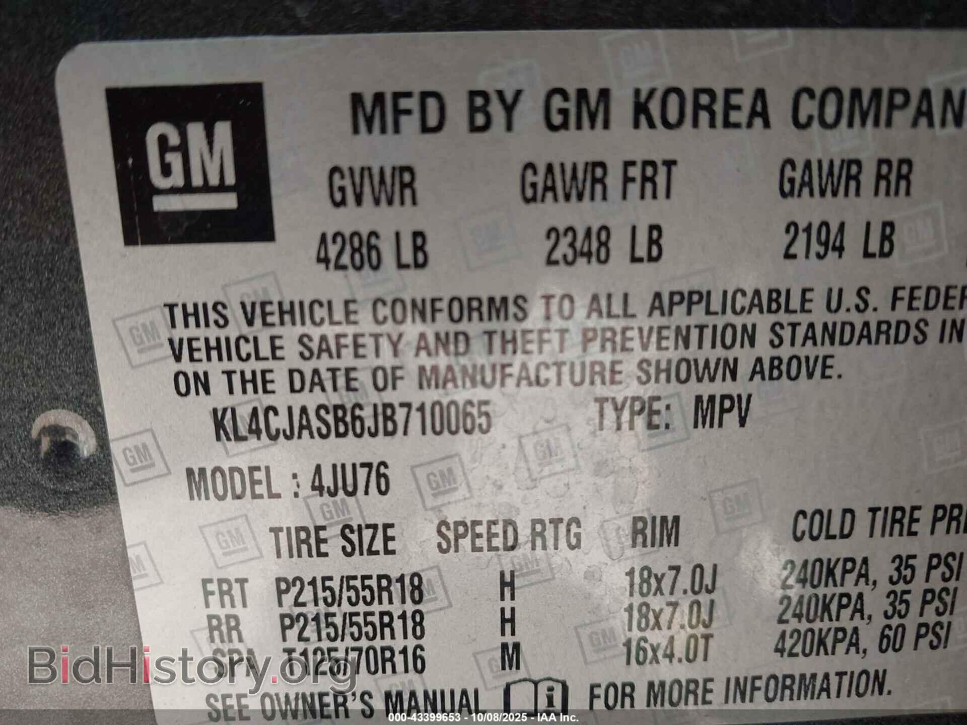 2018 BUICK ENCORE - VIN: KL4CJASB6JB710065 - Photo 9