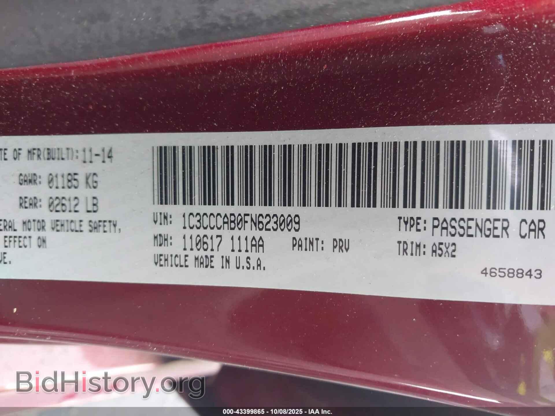 2015 CHRYSLER 200 - VIN: 1C3CCCAB0FN623009 - Фото 9