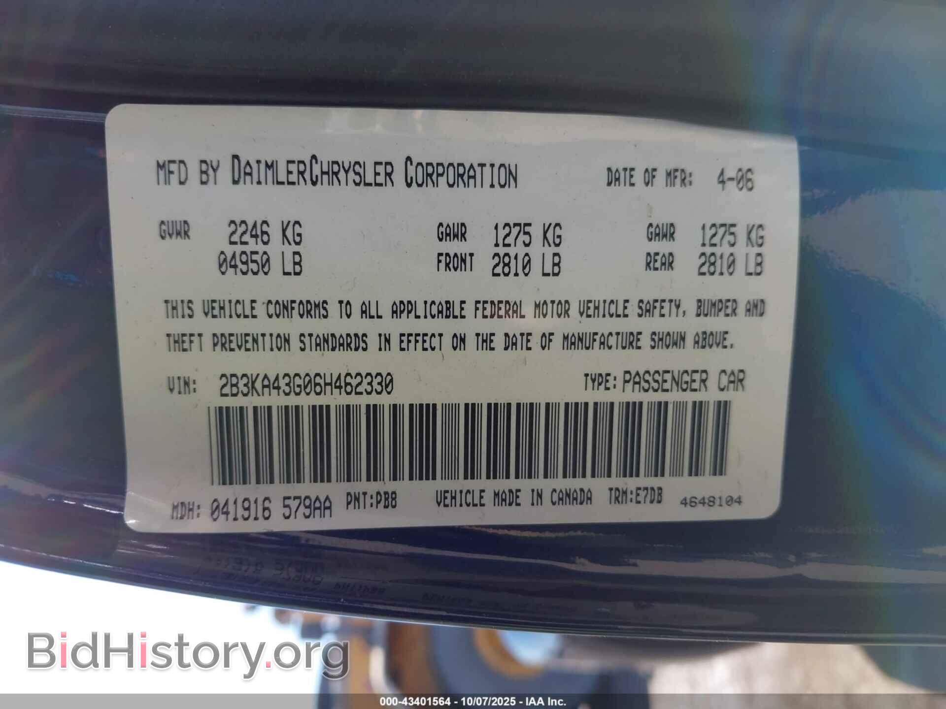 2006 DODGE CHARGER - VIN: 2B3KA43G06H462330 - Фото 9