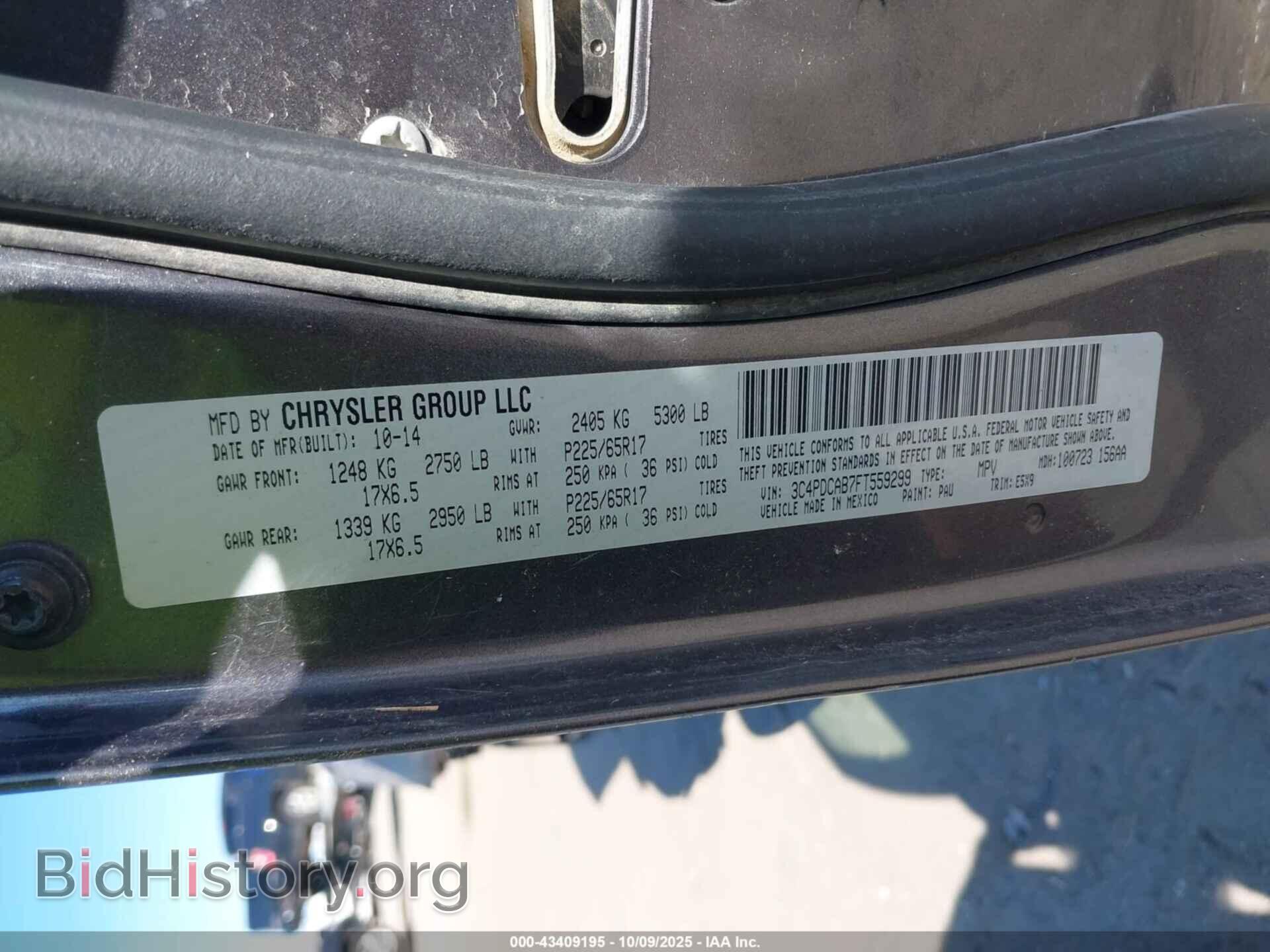 2015 DODGE JOURNEY - VIN: 3C4PDCAB7FT559299 - Фото 9