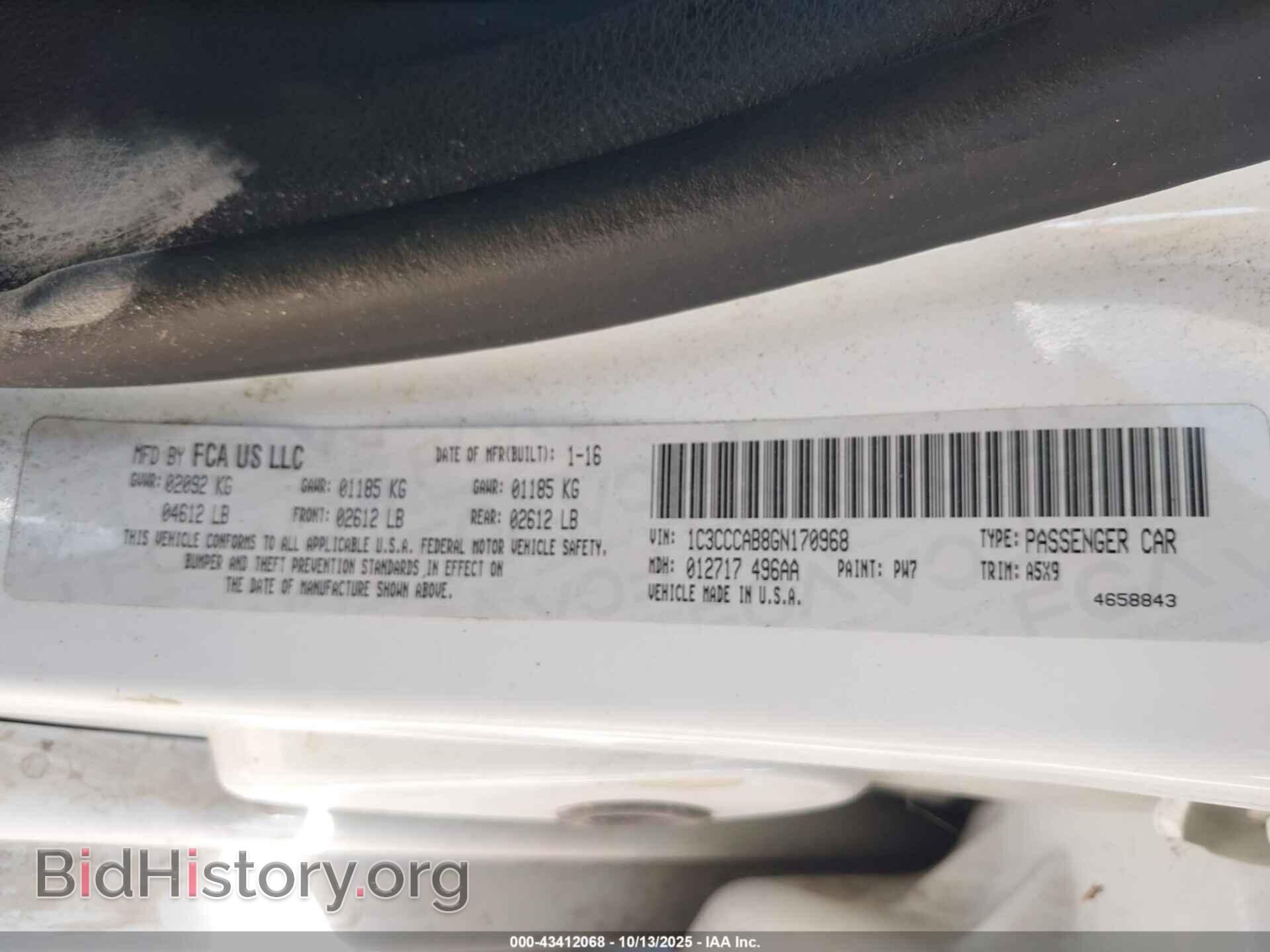 2016 CHRYSLER 200 - VIN: 1C3CCCAB8GN170968 - Фото 9
