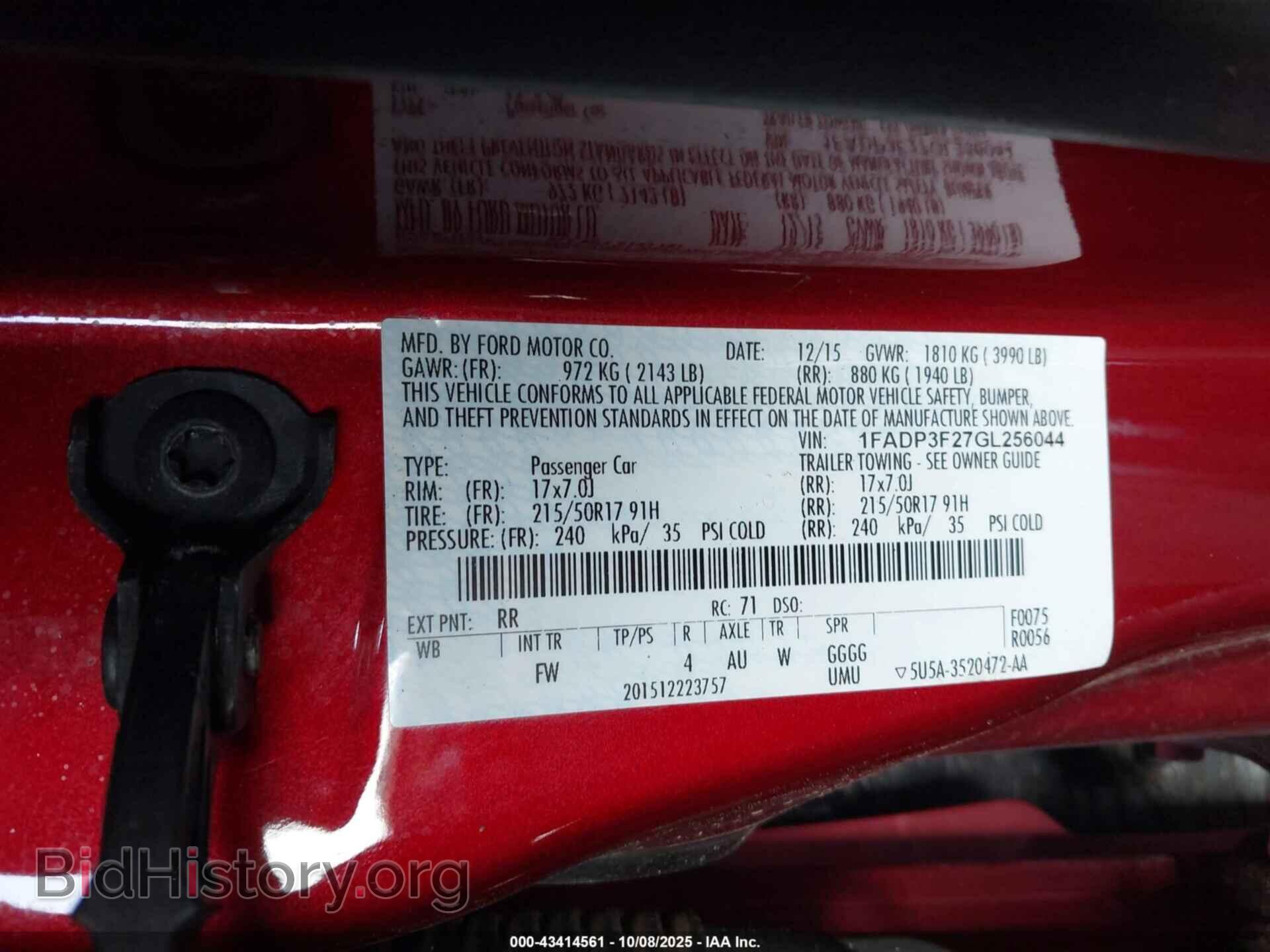 2016 FORD FOCUS - VIN: 1FADP3F27GL256044 - Фото 9