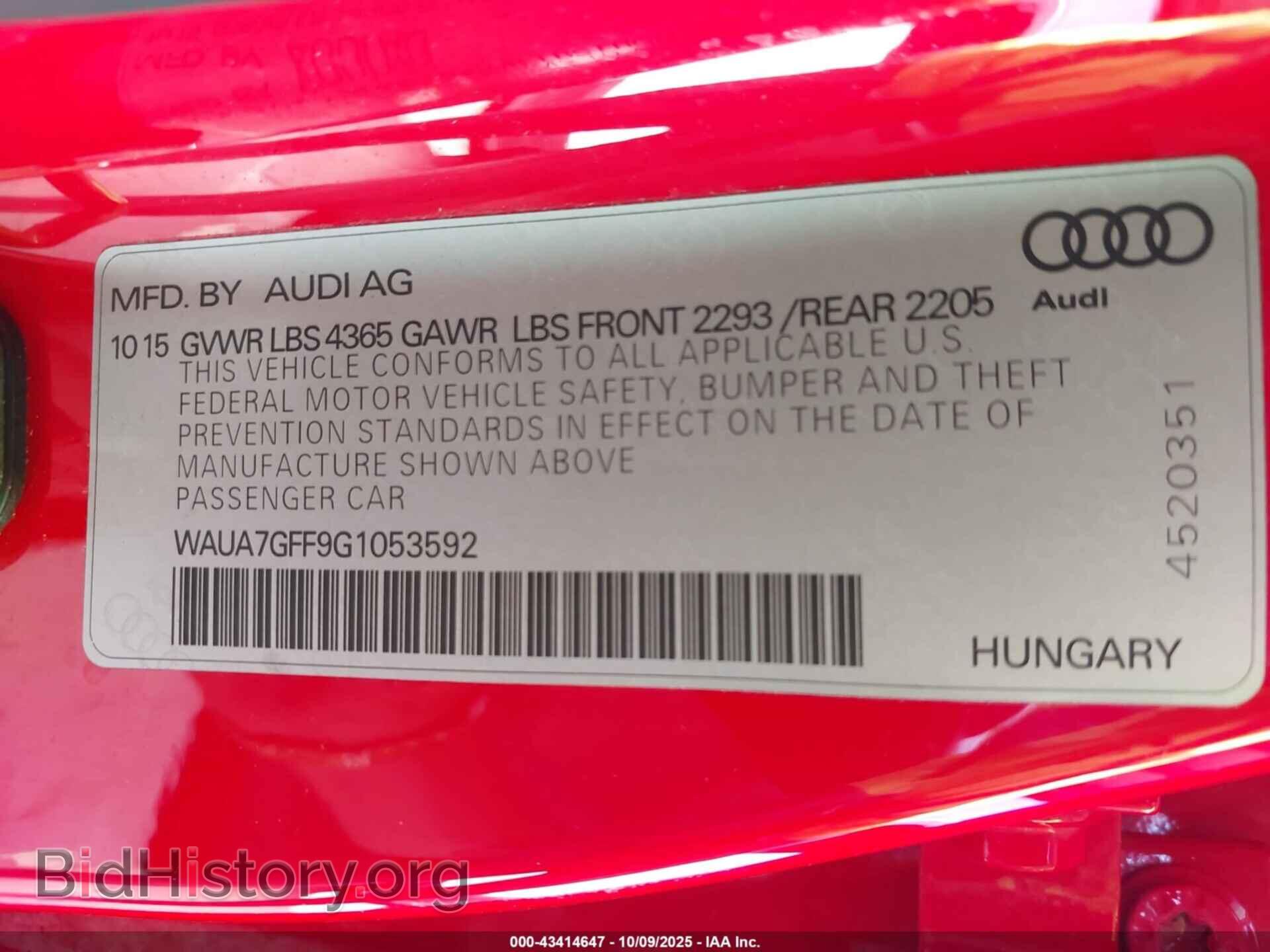 2016 AUDI A3 - VIN: WAUA7GFF9G1053592 - Фото 9